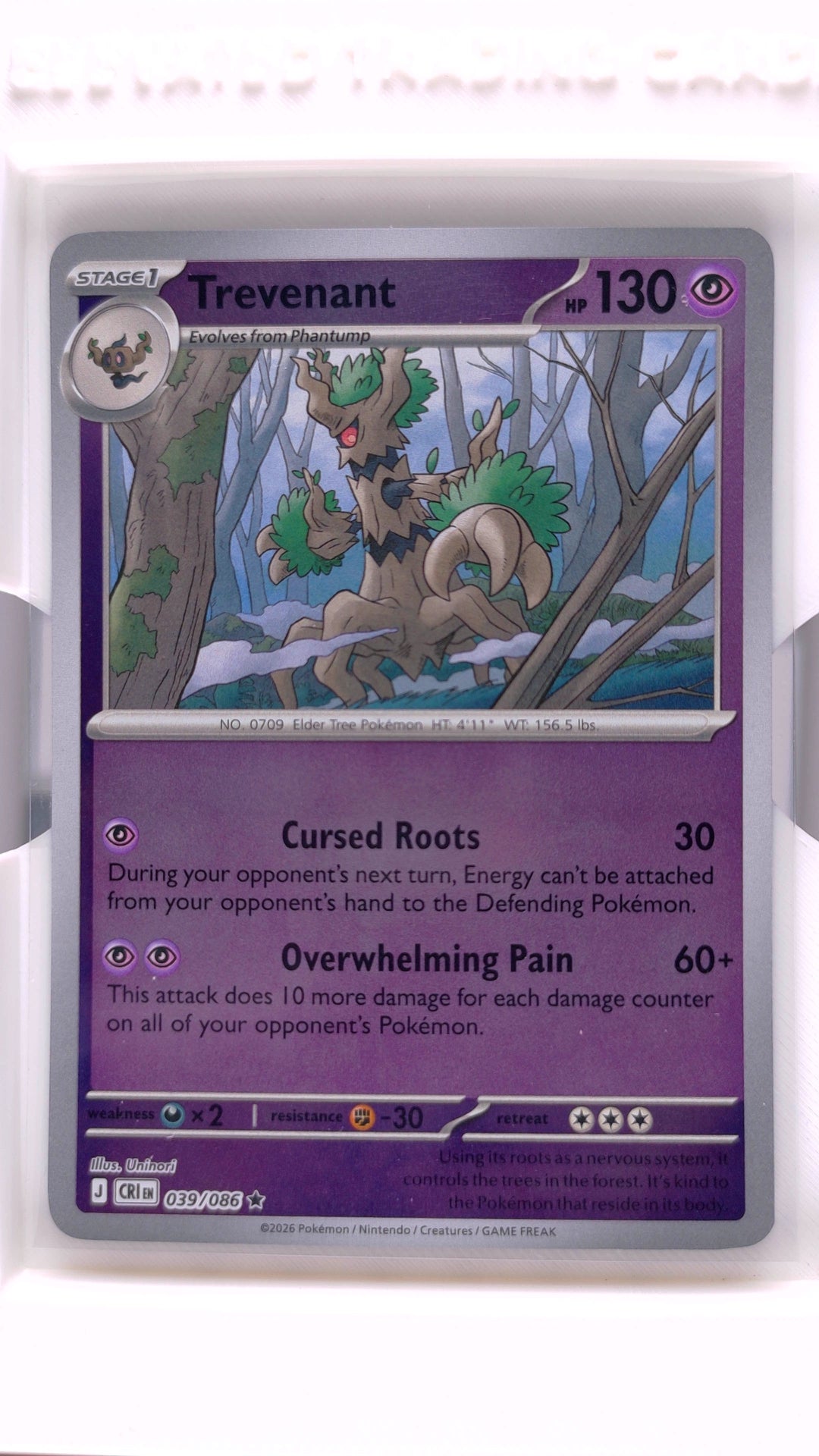 #39 Trevenant Reverse Holo Rare - front