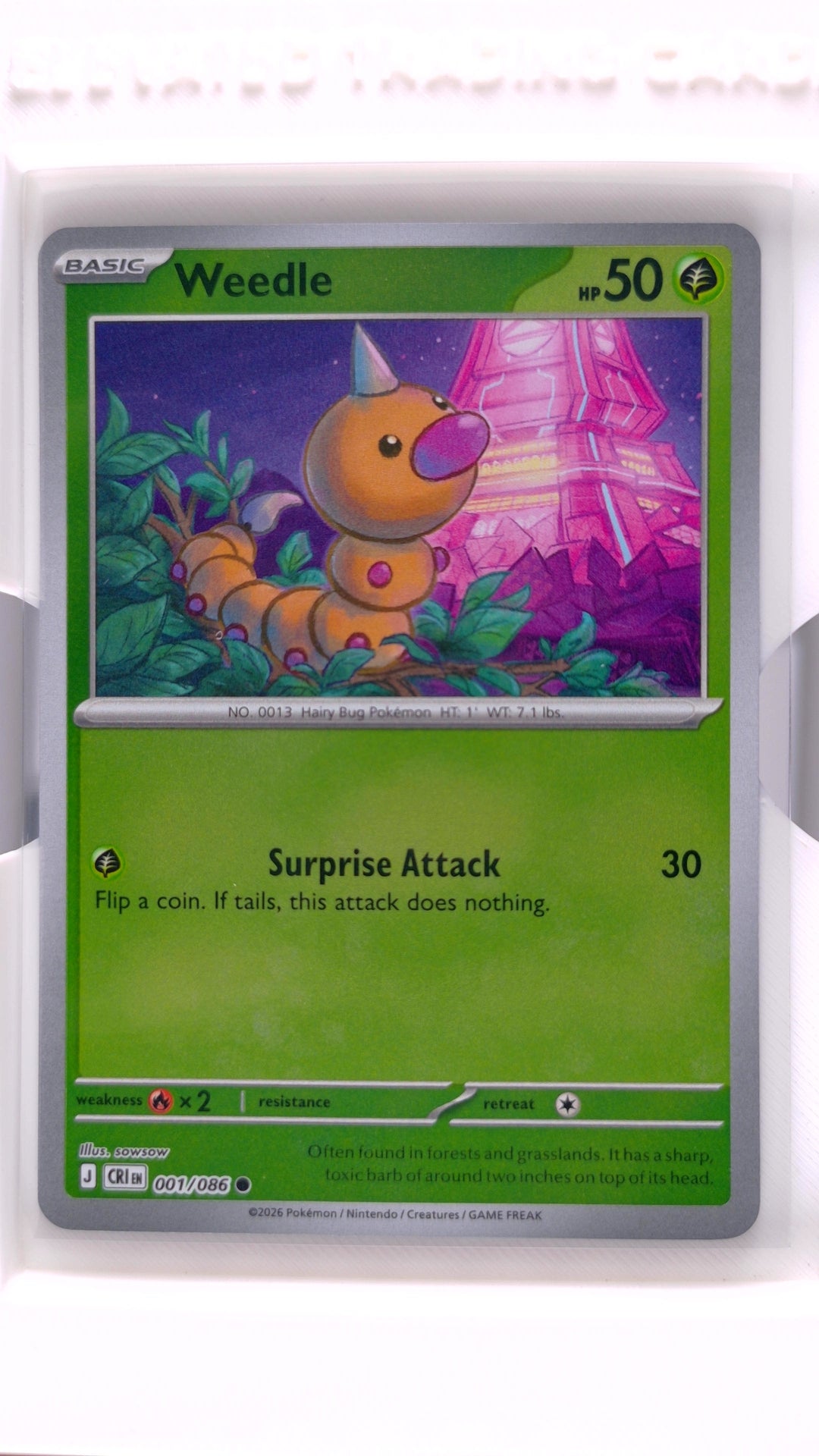 #1 Weedle Reverse Holo Common - front