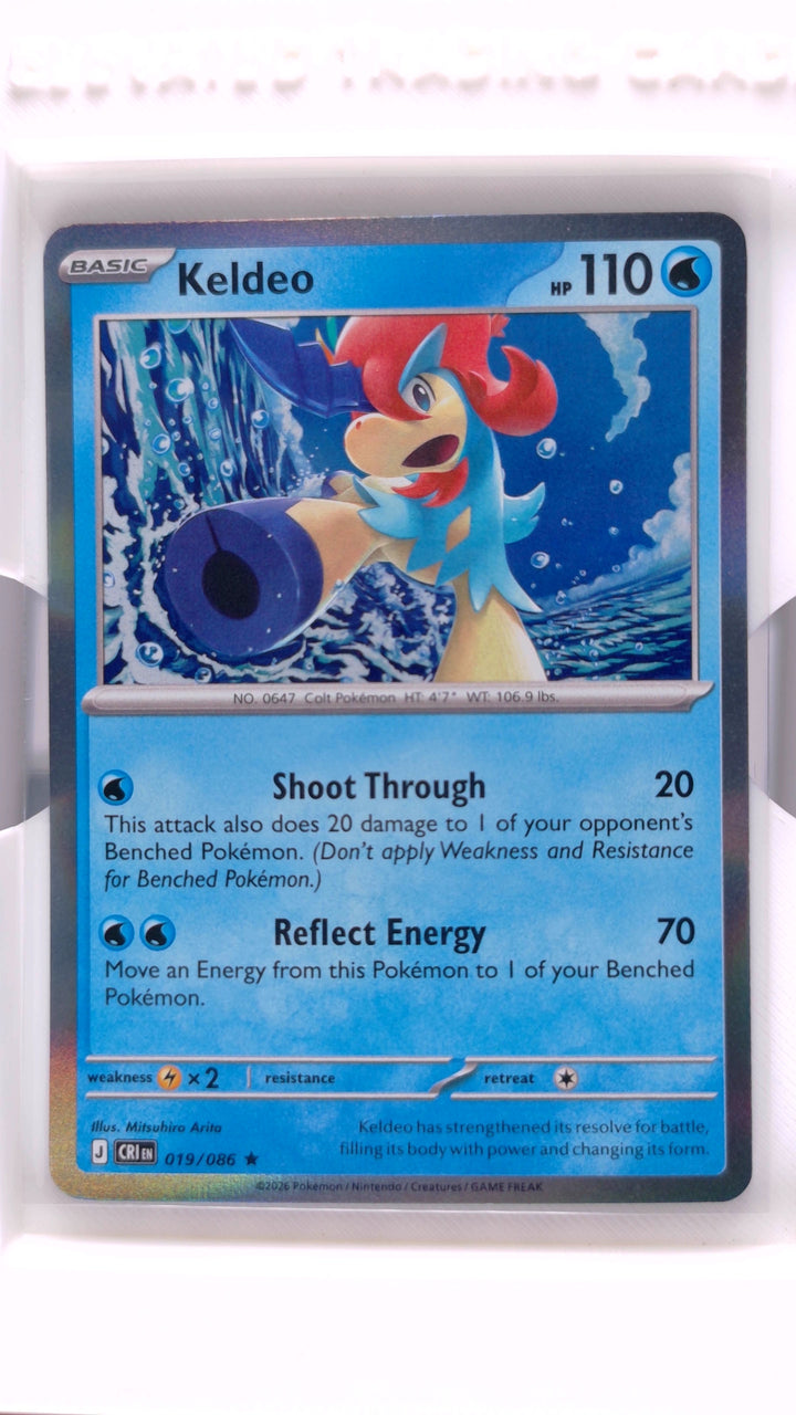 Pokémon: Mega Evolution — Chaos Rising Keldeo #019/086 Rare Holo — Front