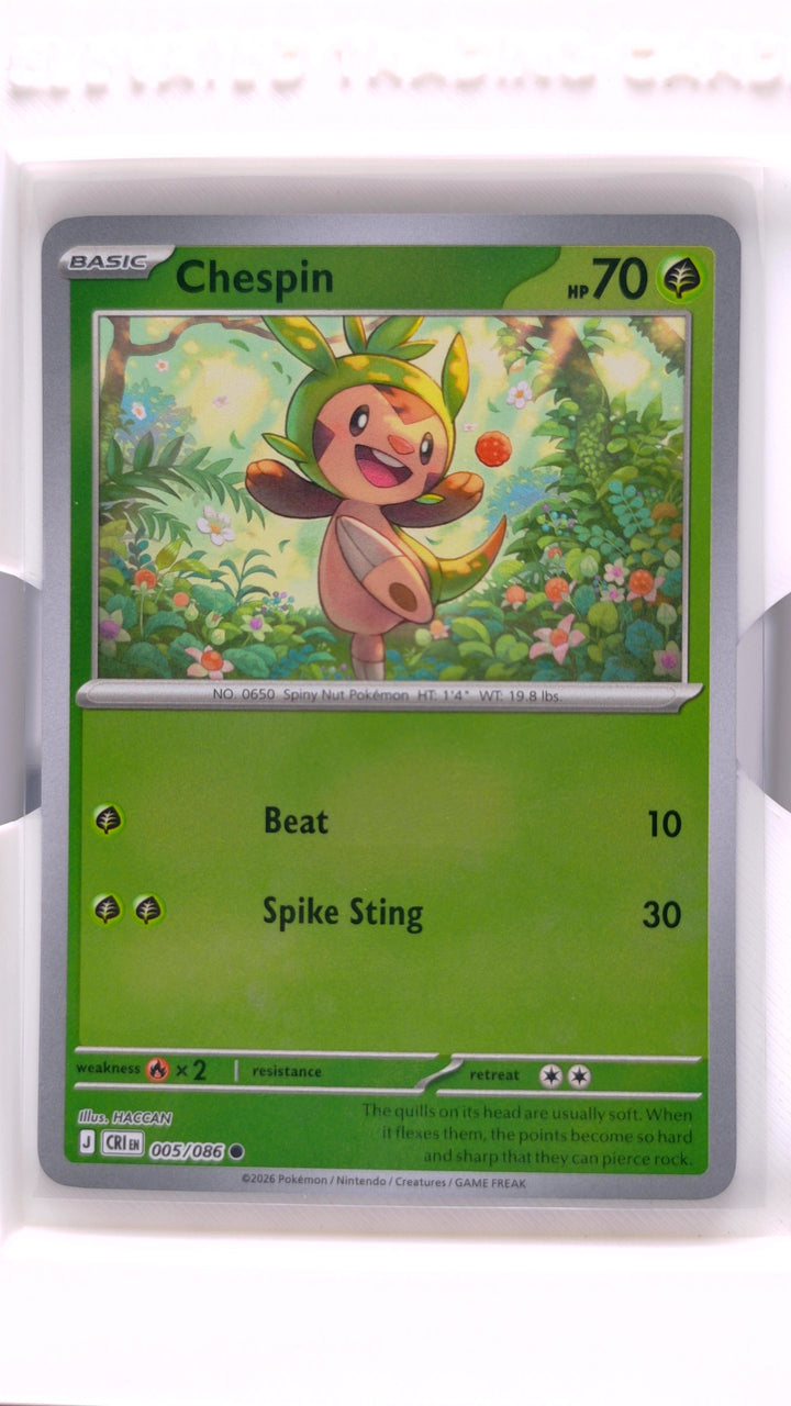 Pokémon: Mega Evolution — Chaos Rising Chespin #005/086 Common Reverse Holo — Front