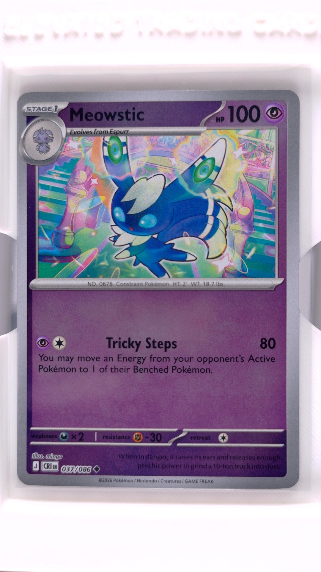 #37 Meowstic Reverse Holo Uncommon - front