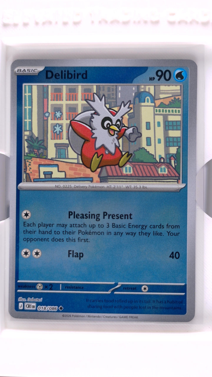 Pokémon: Mega Evolution — Chaos Rising Delibird #018/086 Uncommon Reverse Holo — Front
