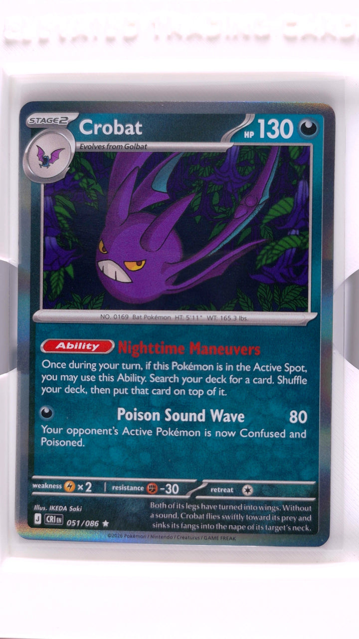 Pokémon: Mega Evolution — Chaos Rising Crobat #051/086 Rare Holo — Front