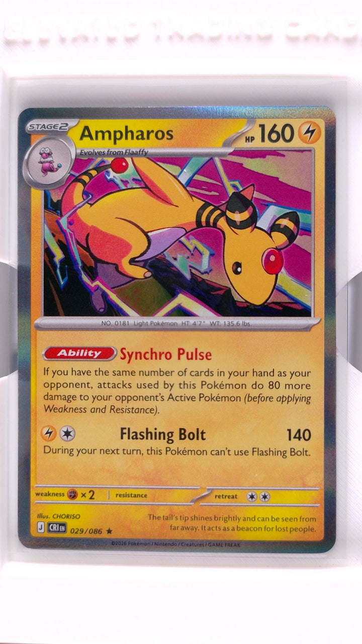 Pokémon: Mega Evolution — Chaos Rising Ampharos #029/086 Rare Holo — Front