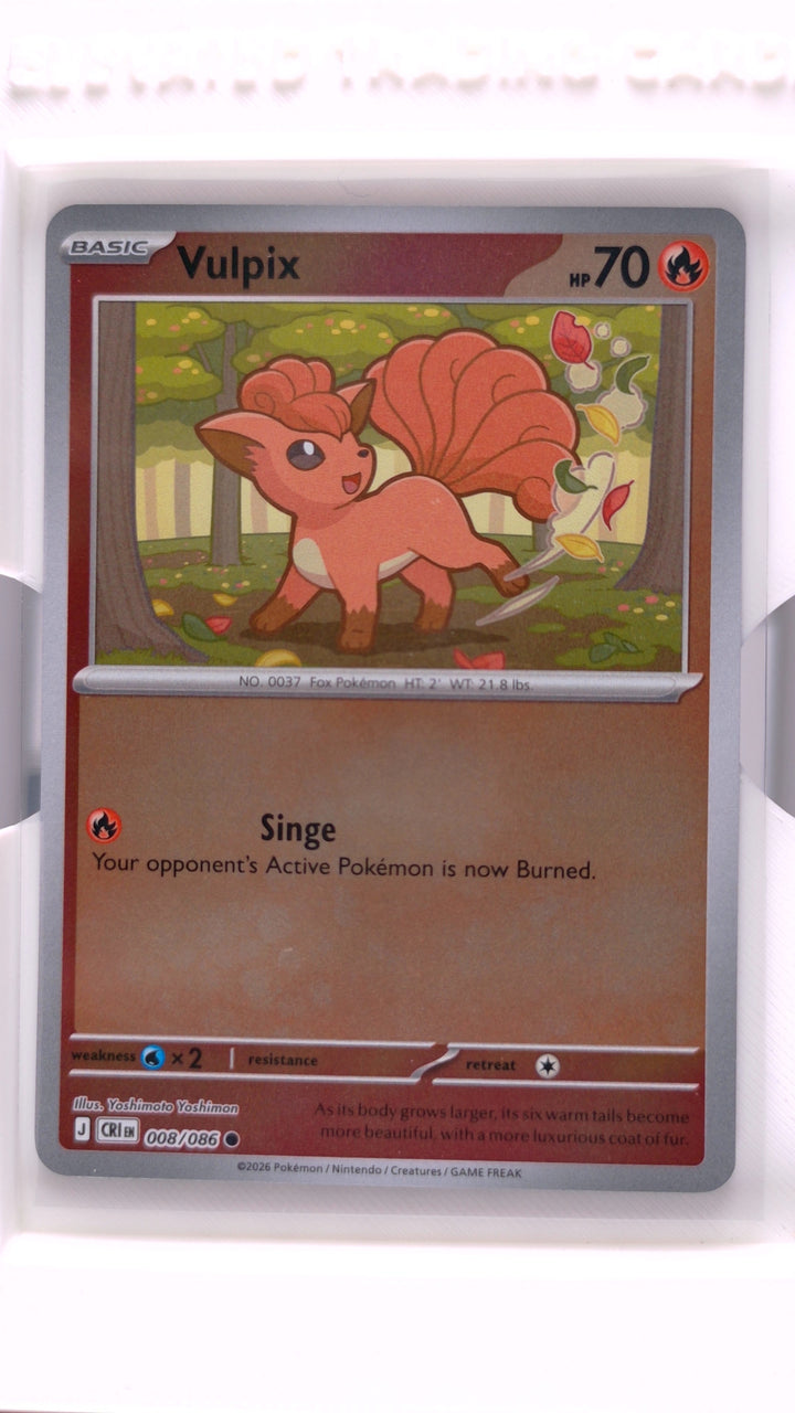 Pokémon: Mega Evolution — Chaos Rising Vulpix #008/086 Common Reverse Holo — Front