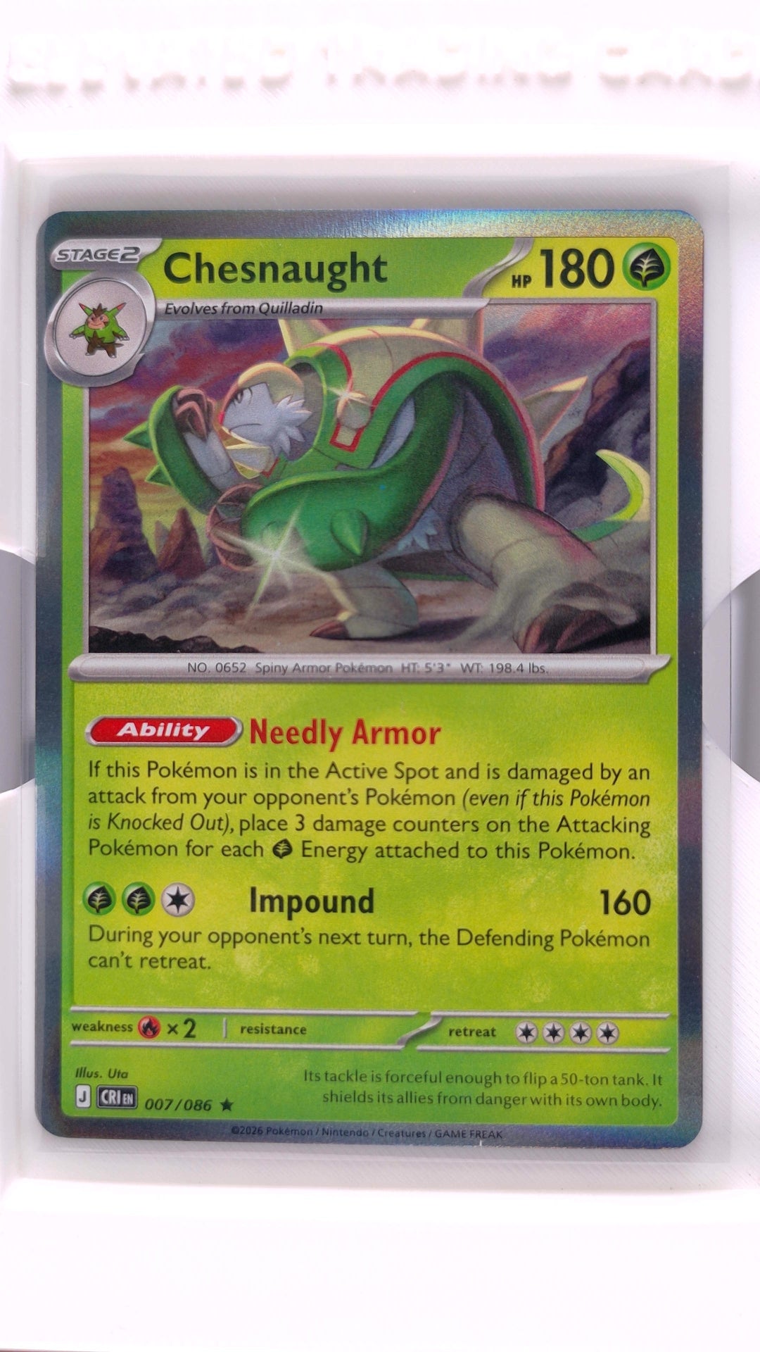 #7 Chesnaught Holo Rare - front