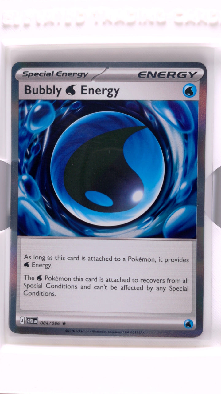 Pokémon: Mega Evolution — Chaos Rising Bubbly Water Energy #084/086 Rare Holo — Front