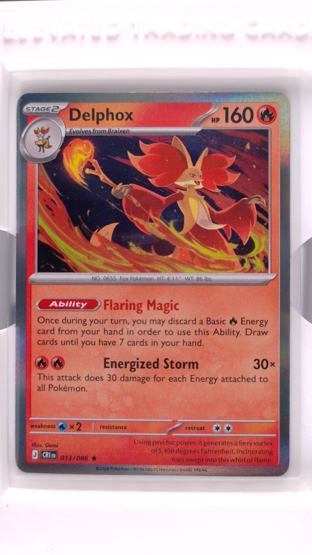 #13 Delphox Holo Rare - front