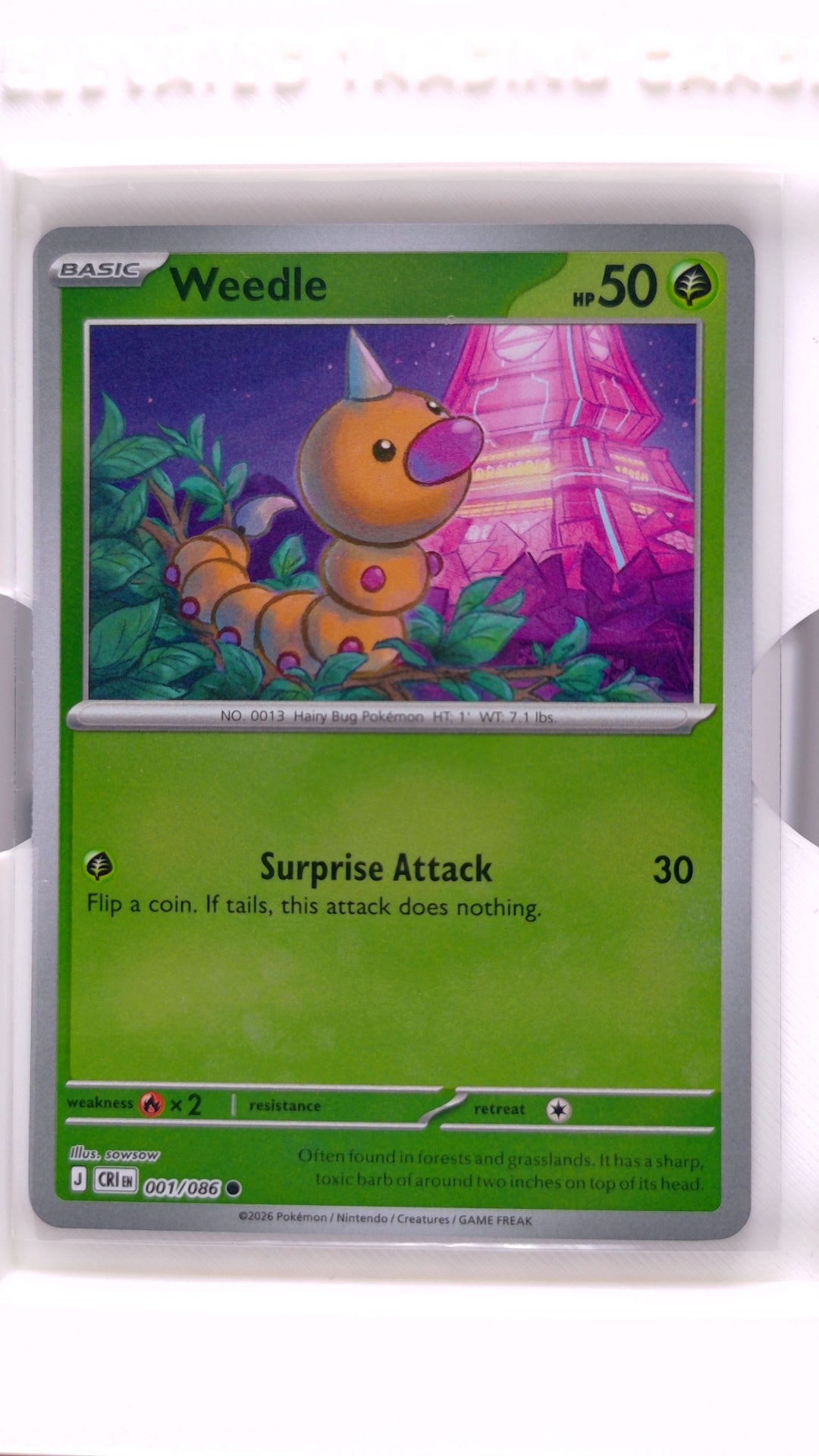 #1 Weedle Reverse Holo Common - front
