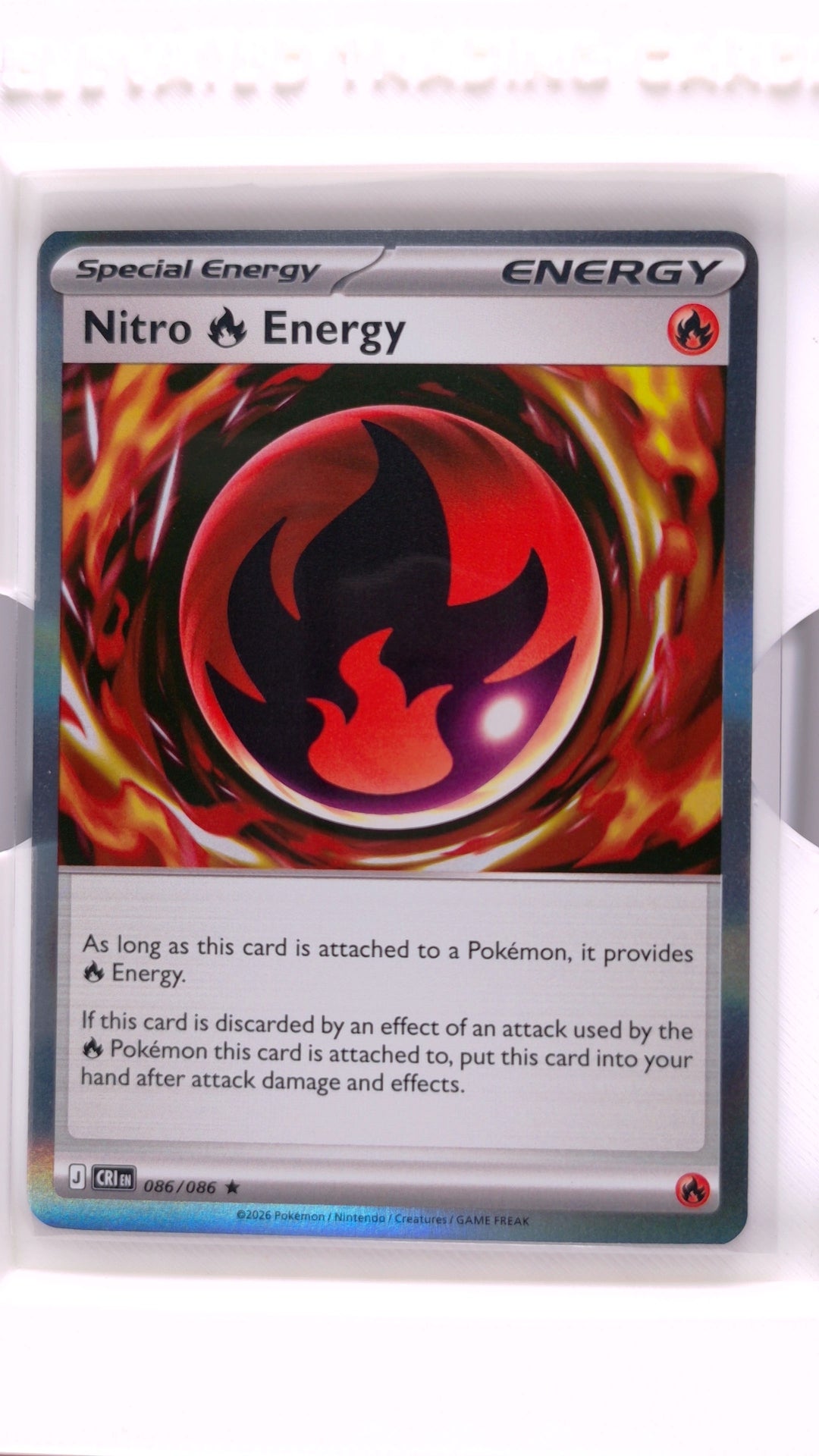#86 Nitro Fire Energy Holo Rare - front
