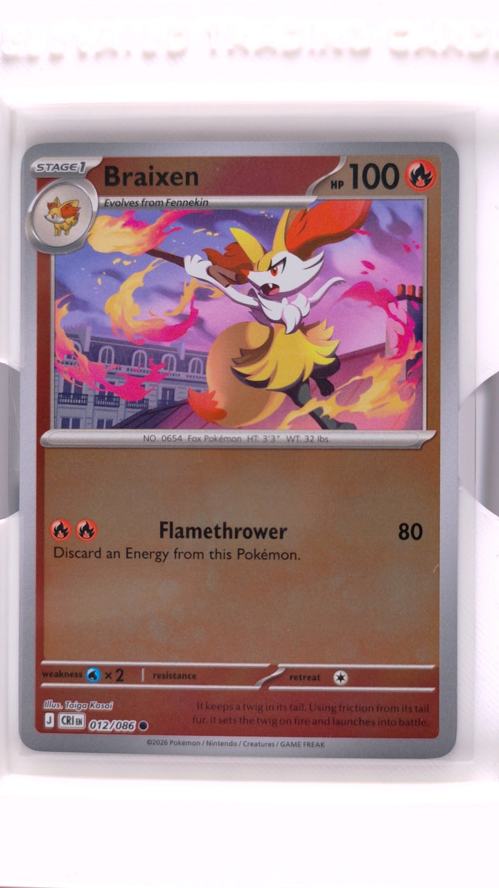 Pokémon: Mega Evolution — Chaos Rising Braixen #012/086 Common Reverse Holo — Front
