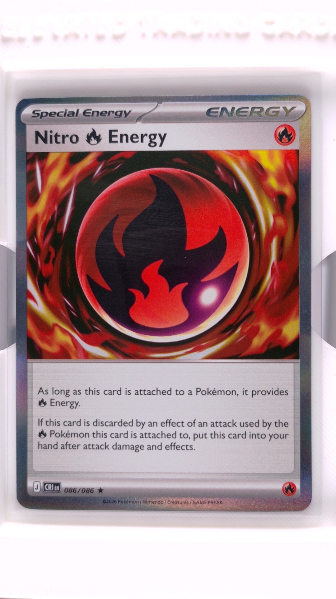 #86 Nitro Fire Energy Holo Rare - front
