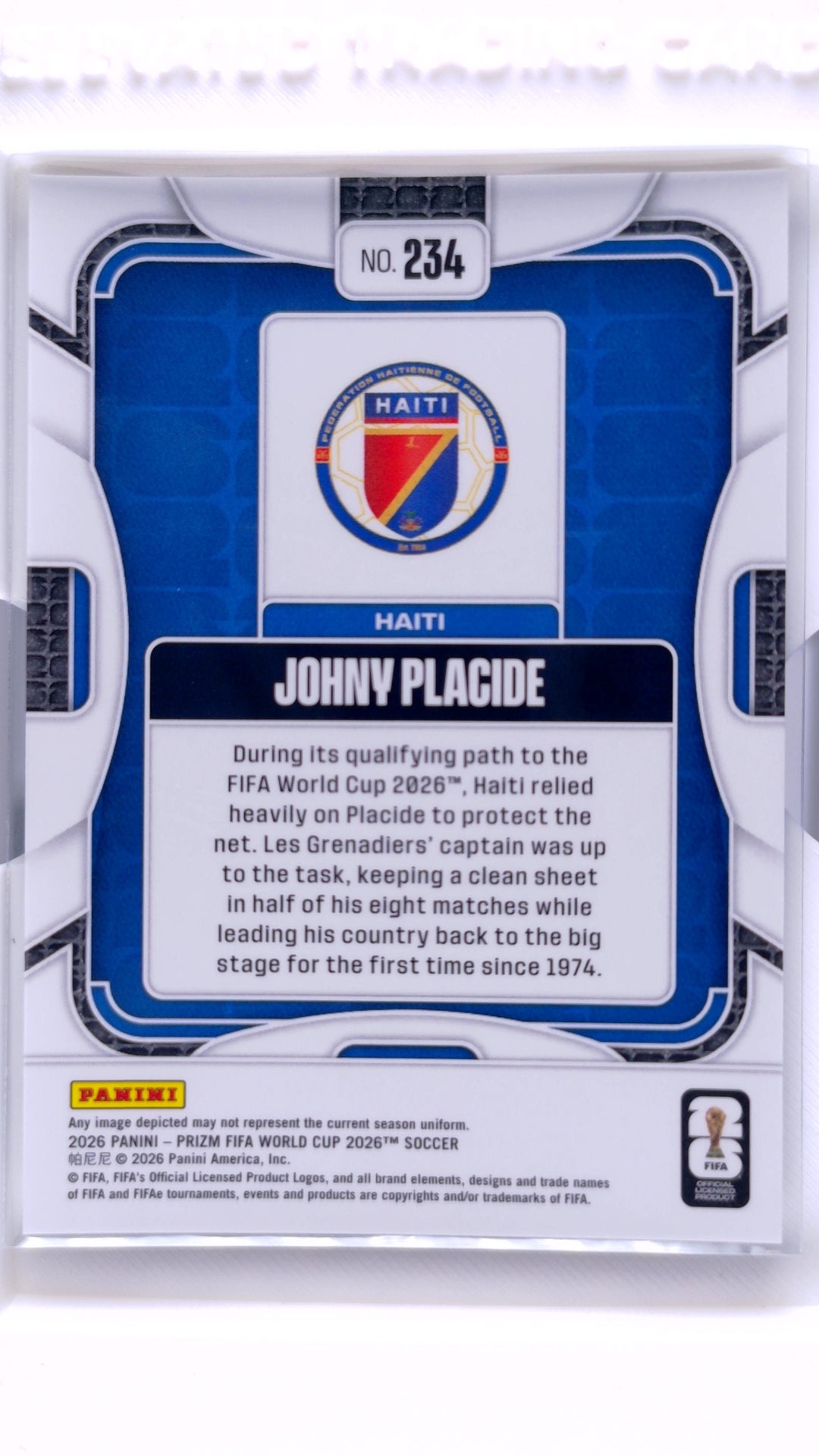 #234 Johny Placide - back