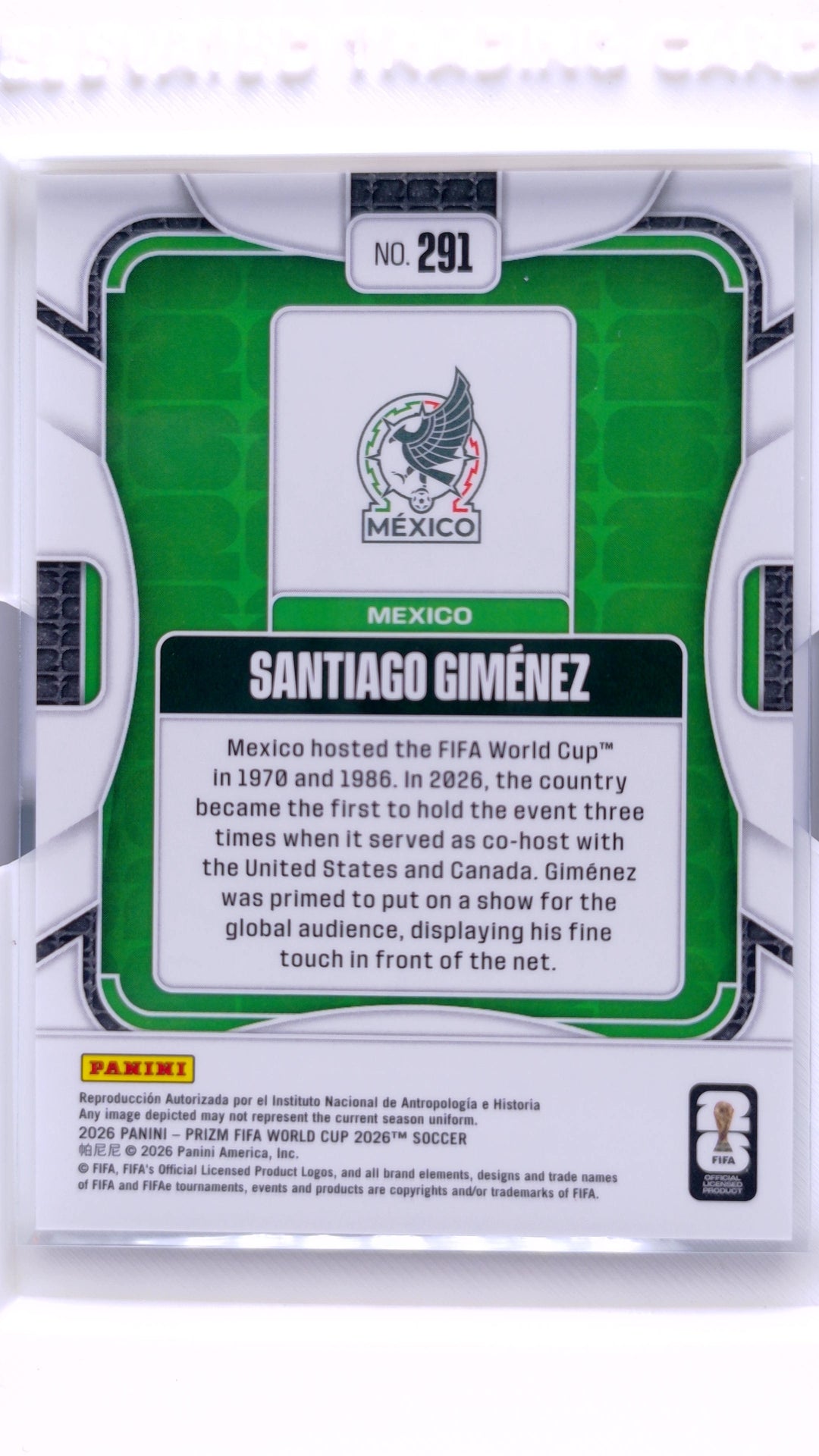 #291 Santiago Gimenez - back