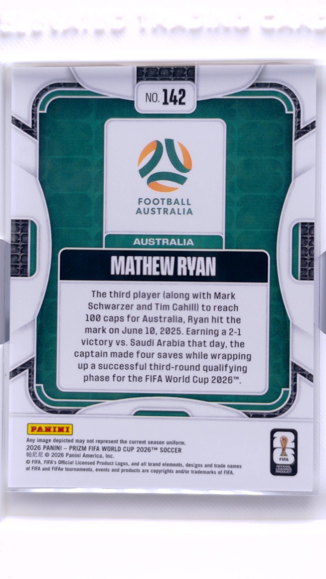 #142 Mathew Ryan - back