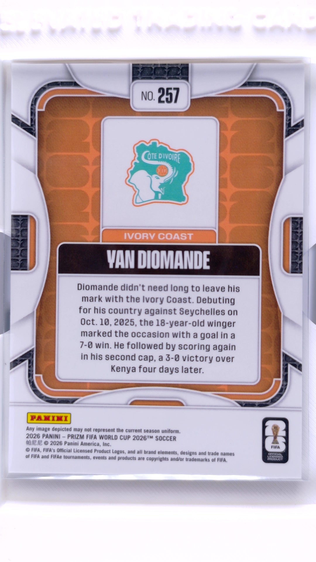 #257 Yan Diomande - back