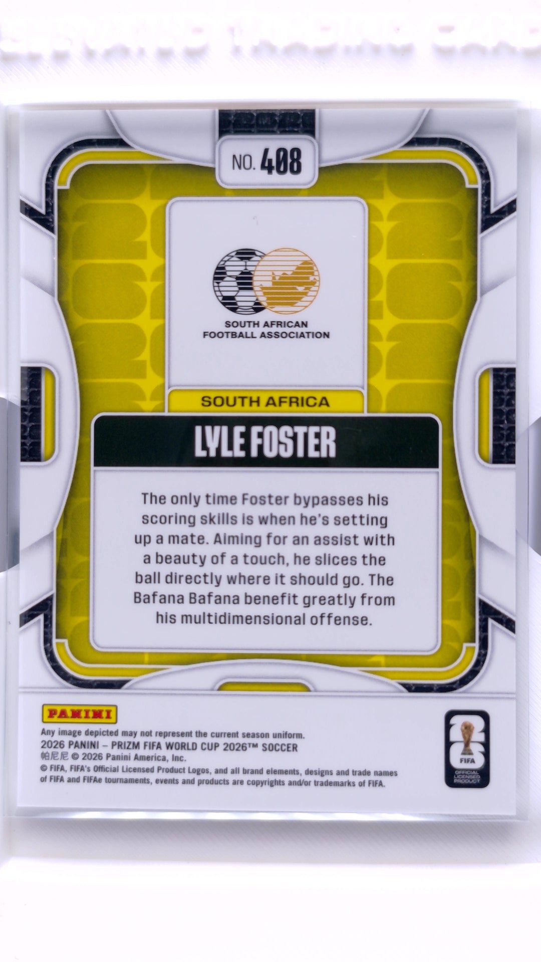 #408 Lyle Foster - back