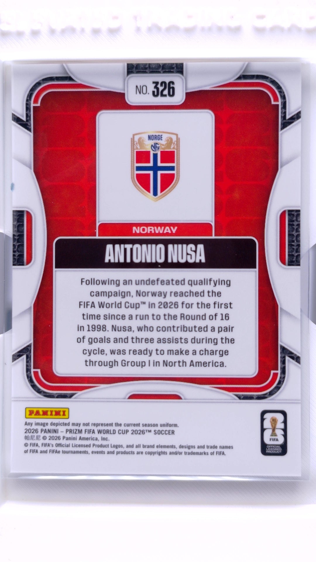 #326 Antonio Nusa - back