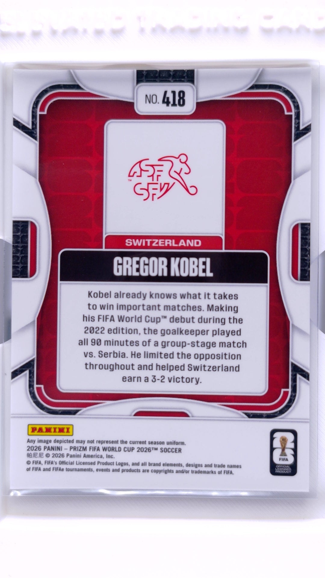 #418 Gregor Kobel - back