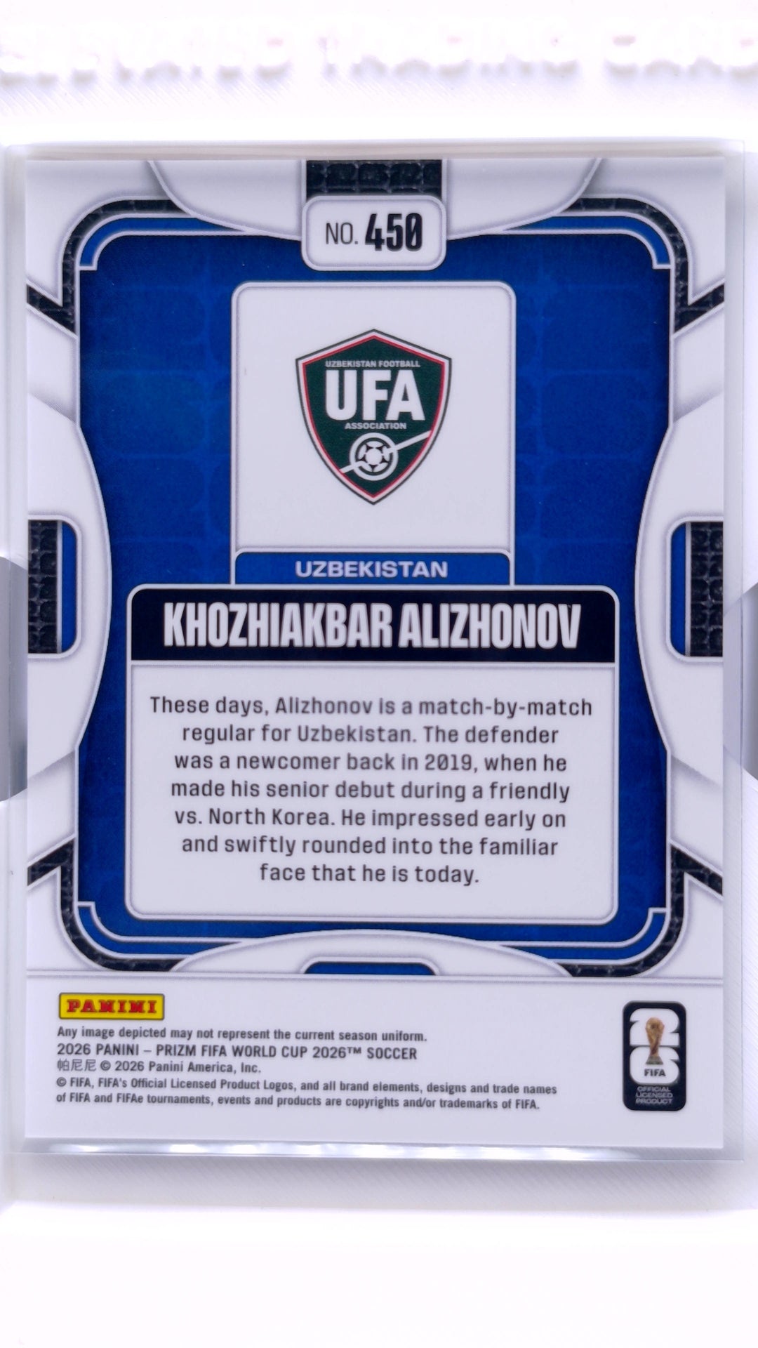 #450 Khozhiakbar Alizhonov - back