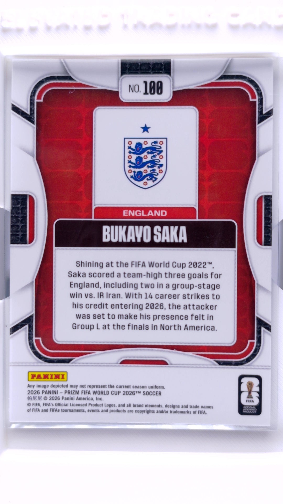 #100 Bukayo Saka - back