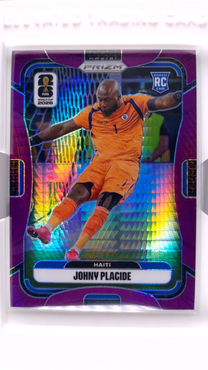 2026 Panini Prizm FIFA World Cup Soccer Johny Placide #234 Purple Hyper #123/299 — Front