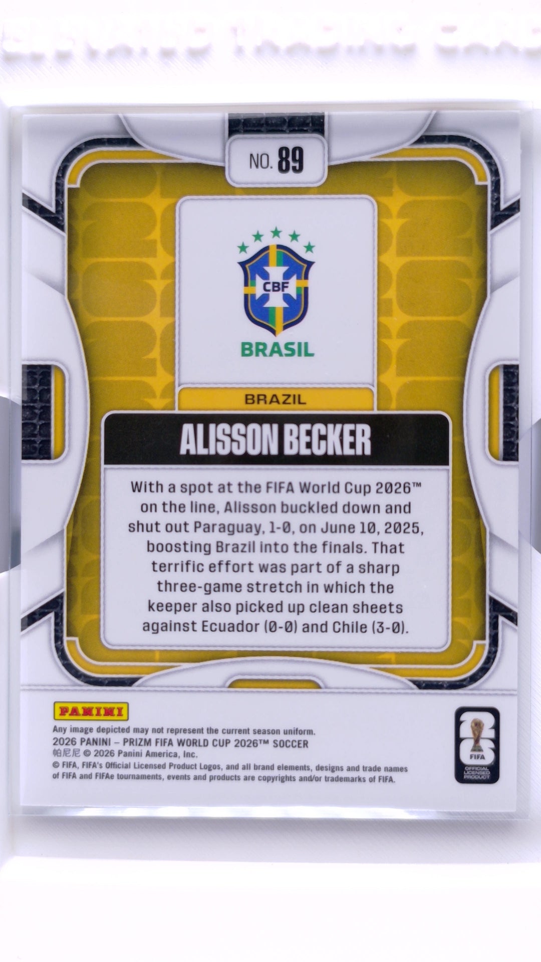 #89 Alisson Becker - back