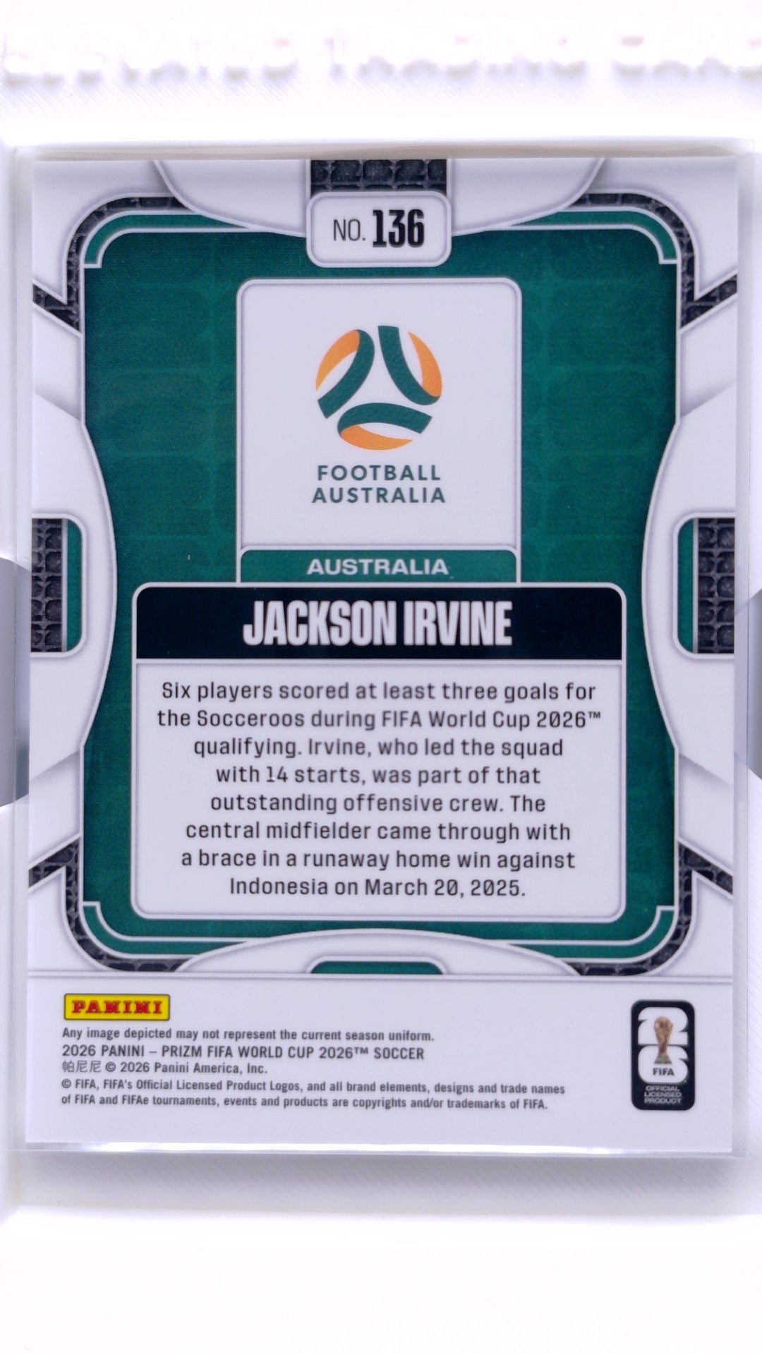 #136 Jackson Irvine - back
