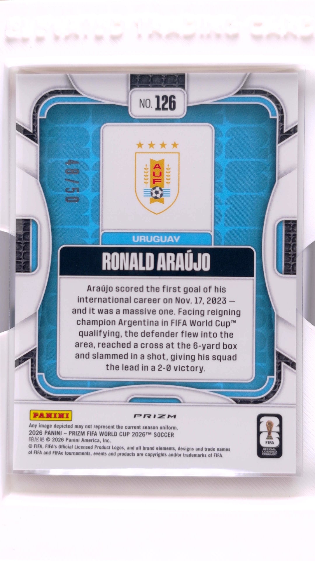 #126 Ronald Araujo Red #48/50 - back