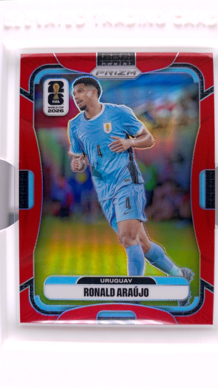 2026 Panini Prizm FIFA World Cup Soccer Ronald Araujo #126 Red #48/50 — Front