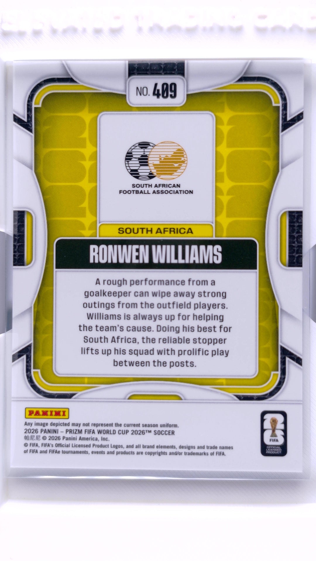 #409 Ronwen Williams - back