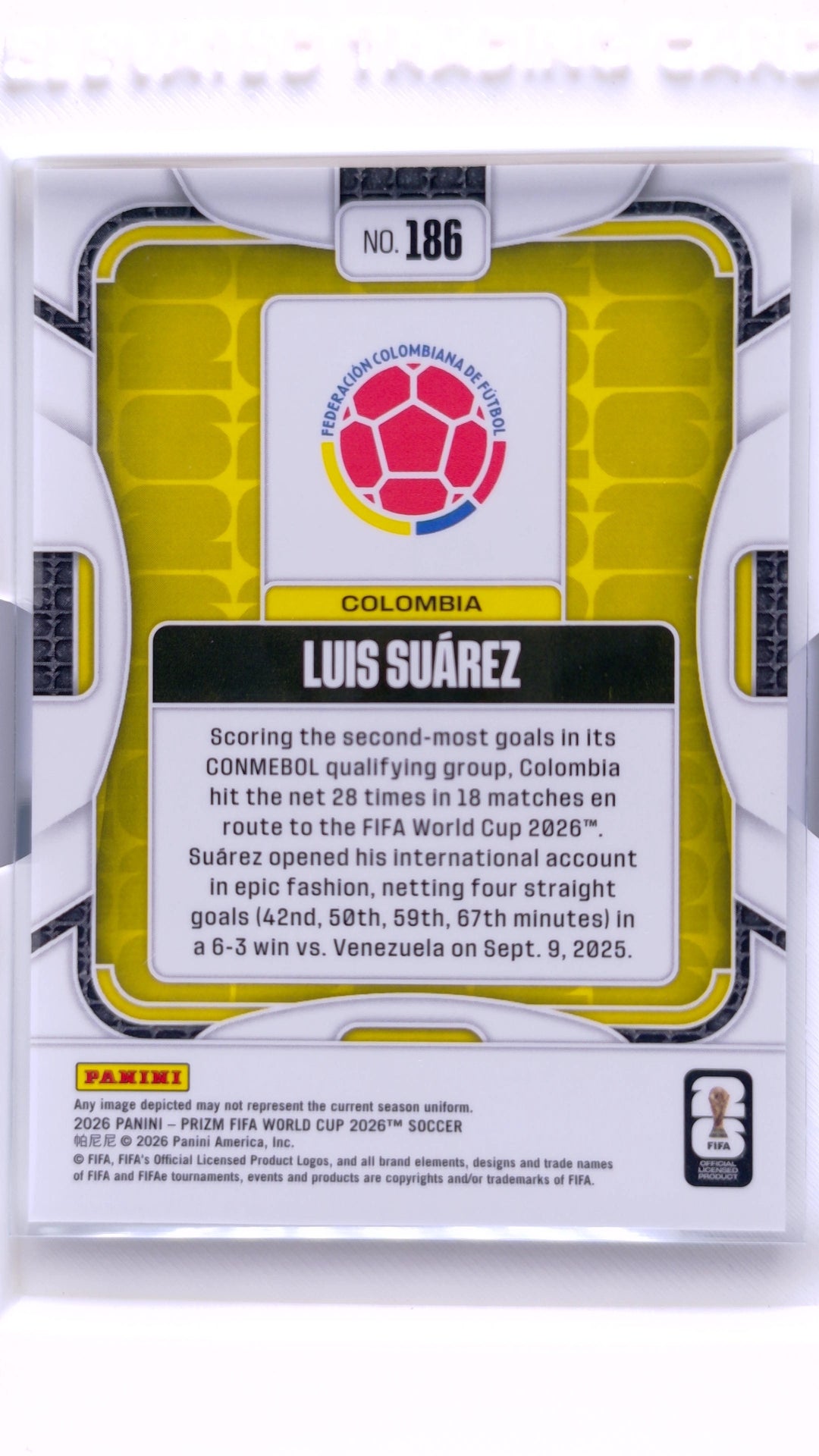#186 Luis Suarez (COL) - back