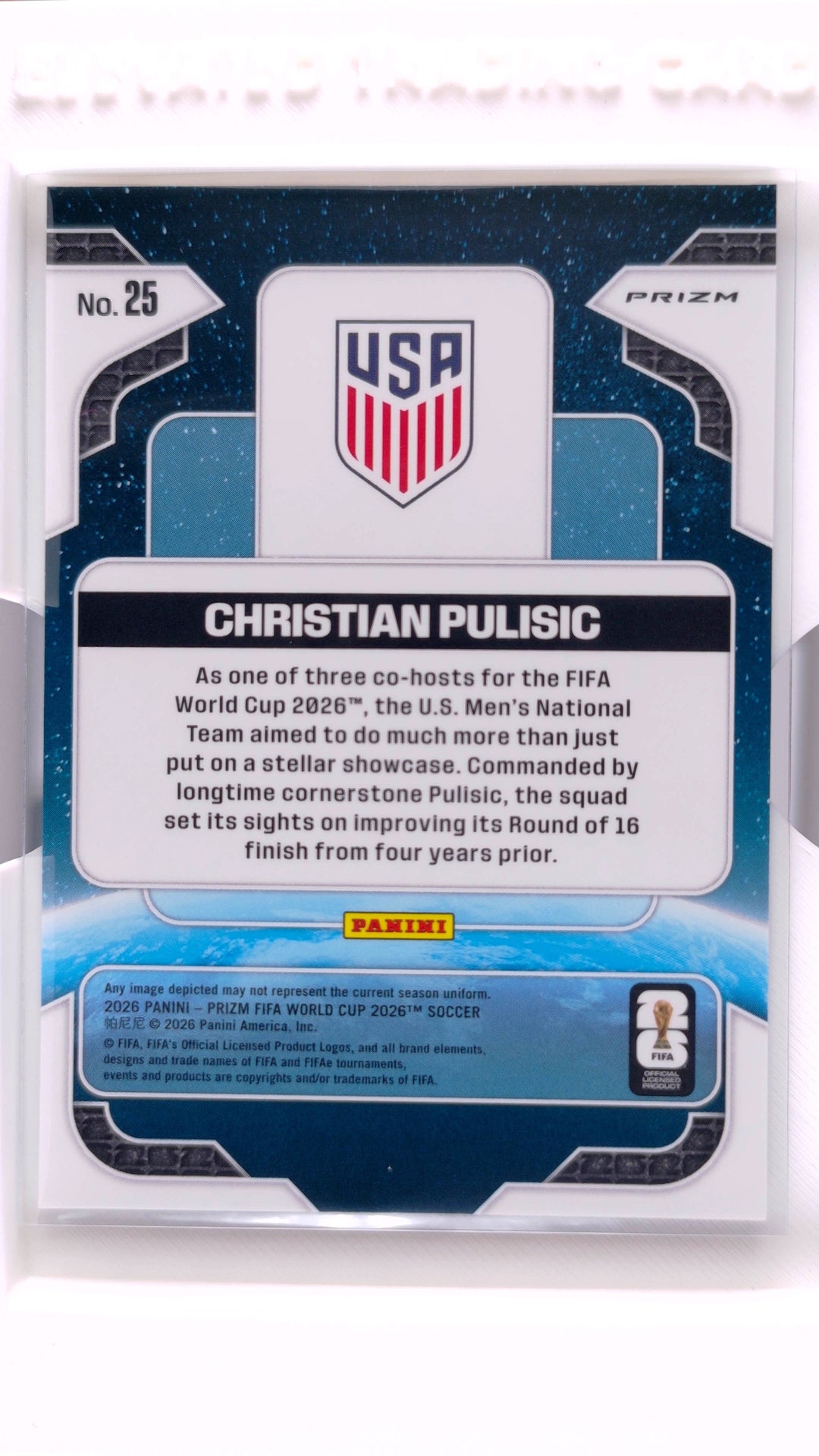 #25 Christian Pulisic Global Reach - back
