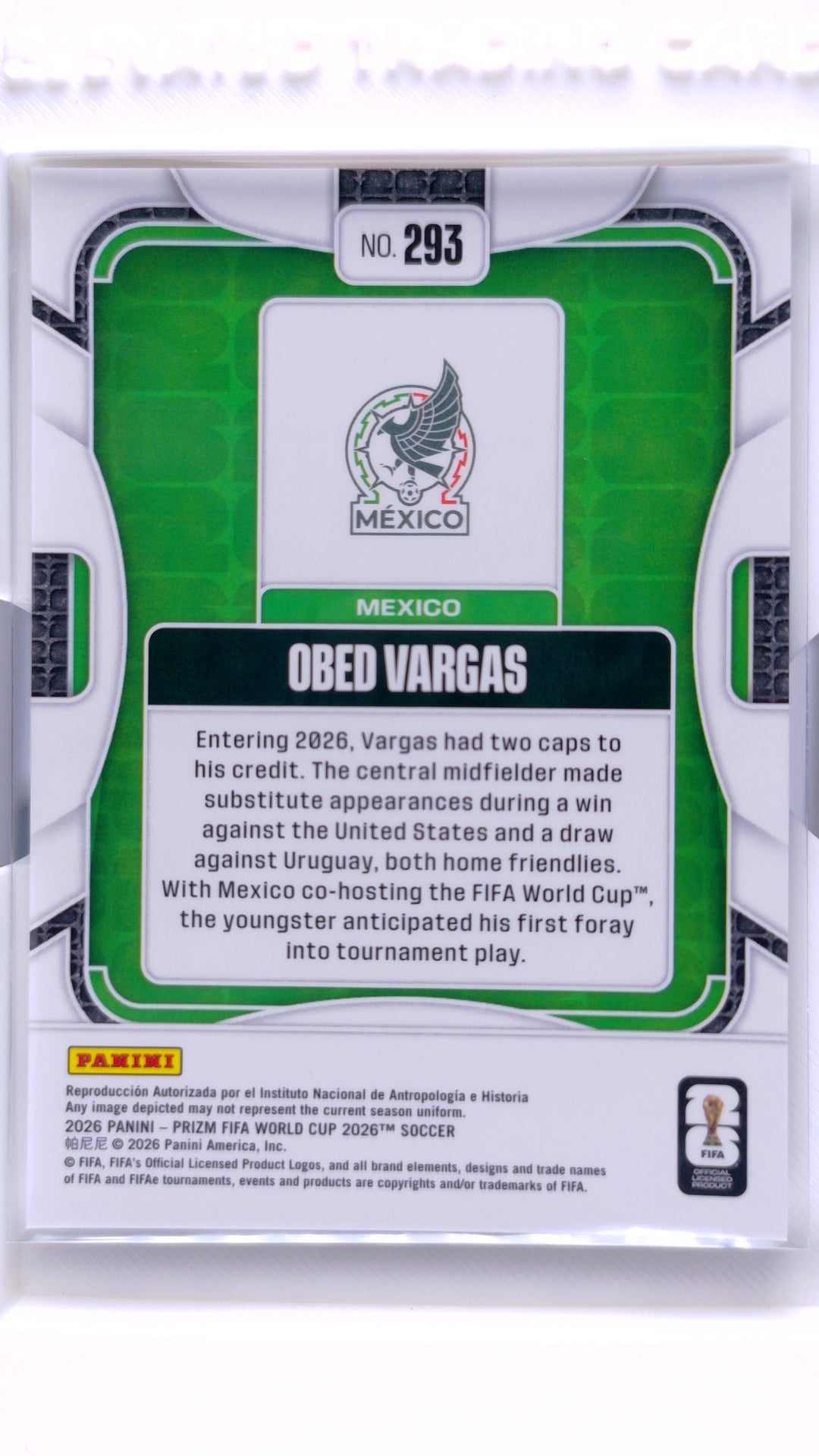 #293 Obed Vargas - back