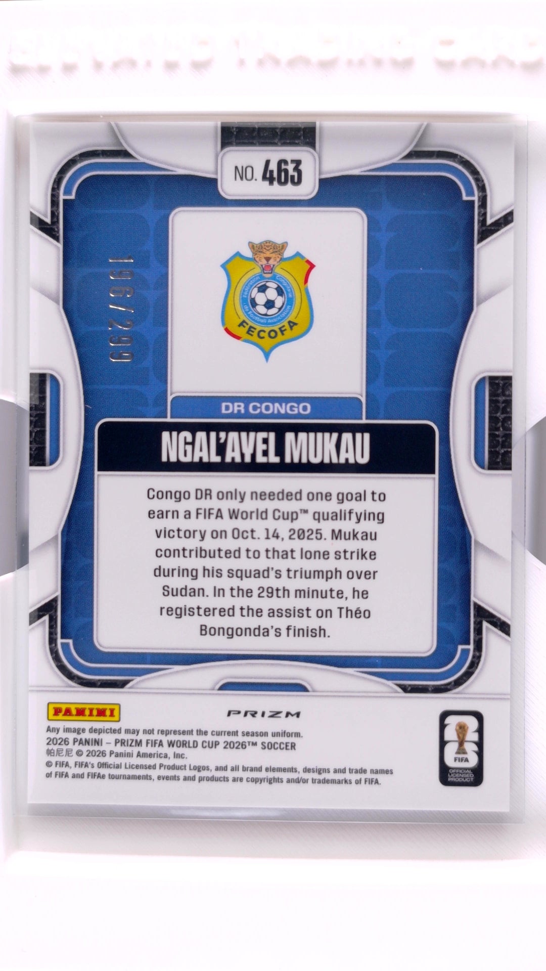 #463 Ngal'ayel Mukau #196/299 - back
