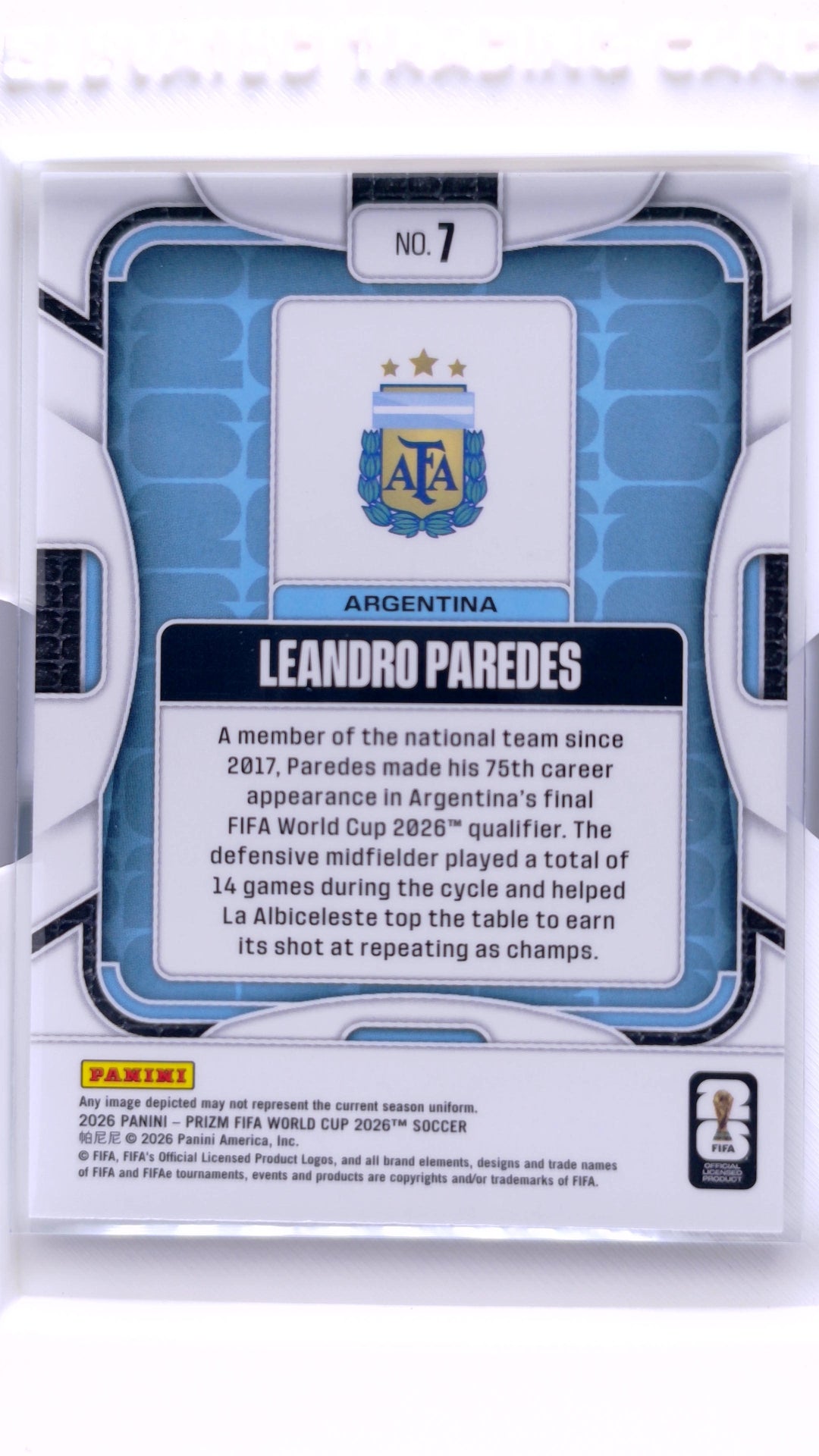#7 Leandro Paredes - back