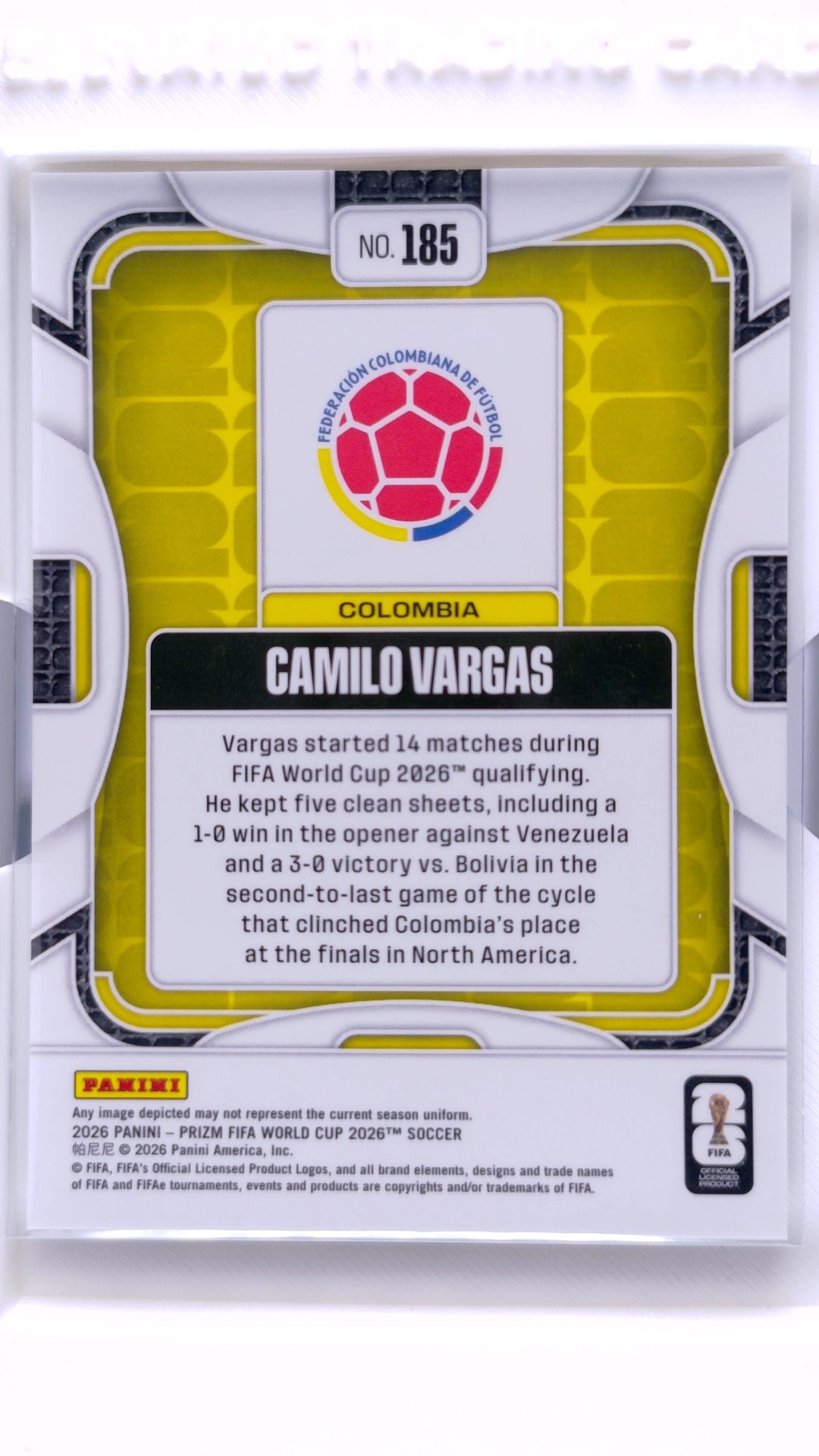 #185 Camilo Vargas - back