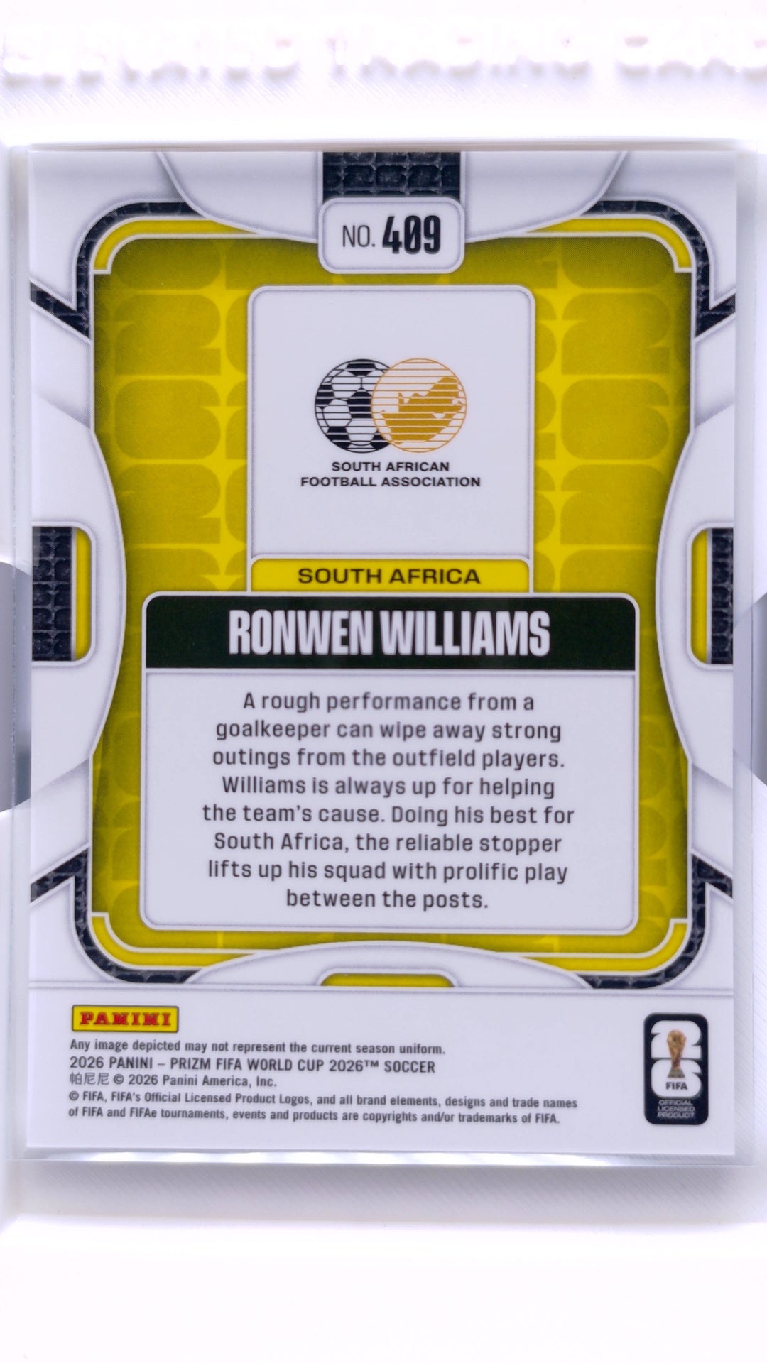 #409 Ronwen Williams - back