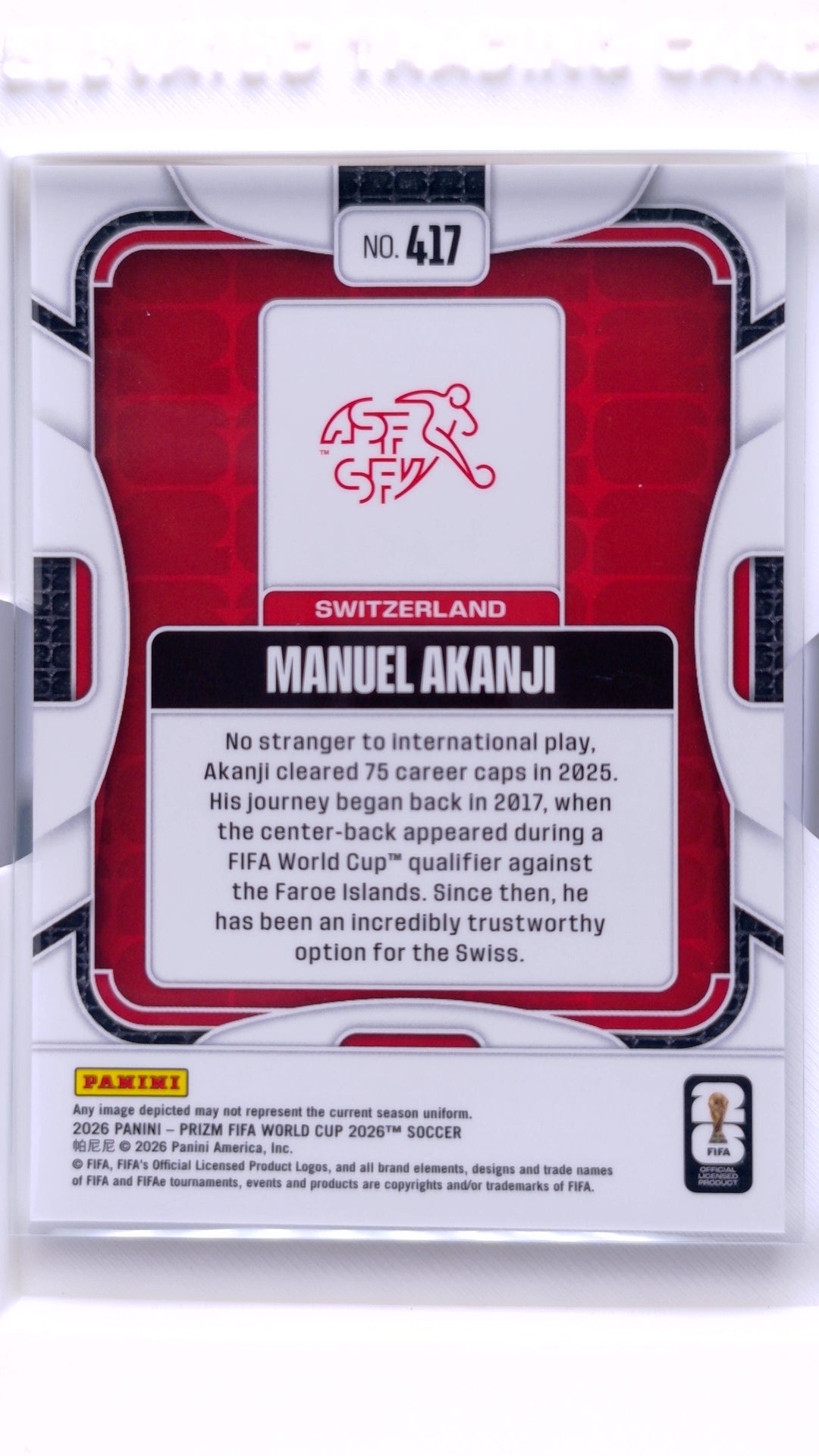 #417 Manuel Akanji - back