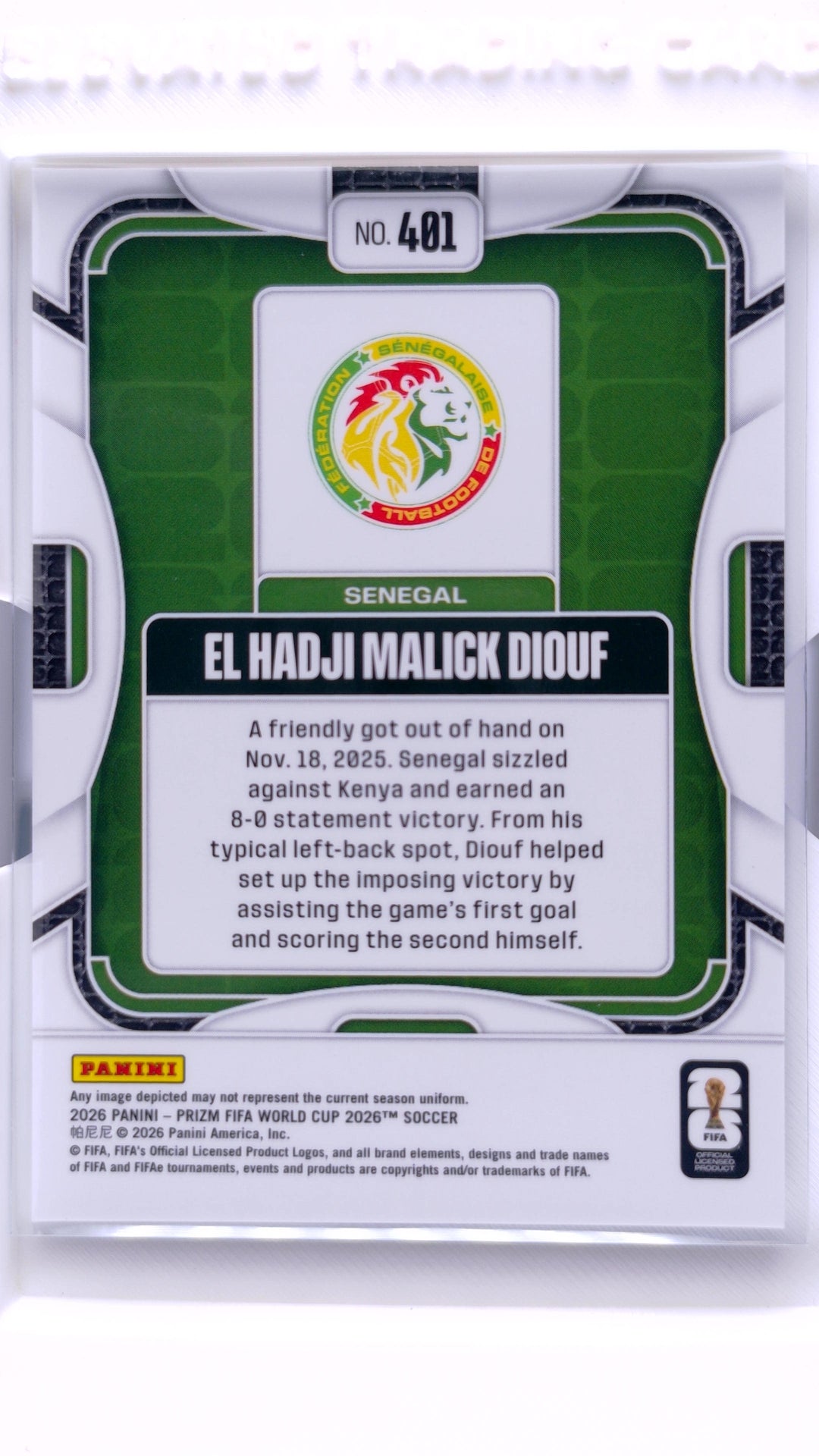 #401 El Hadji Malick Diouf - back