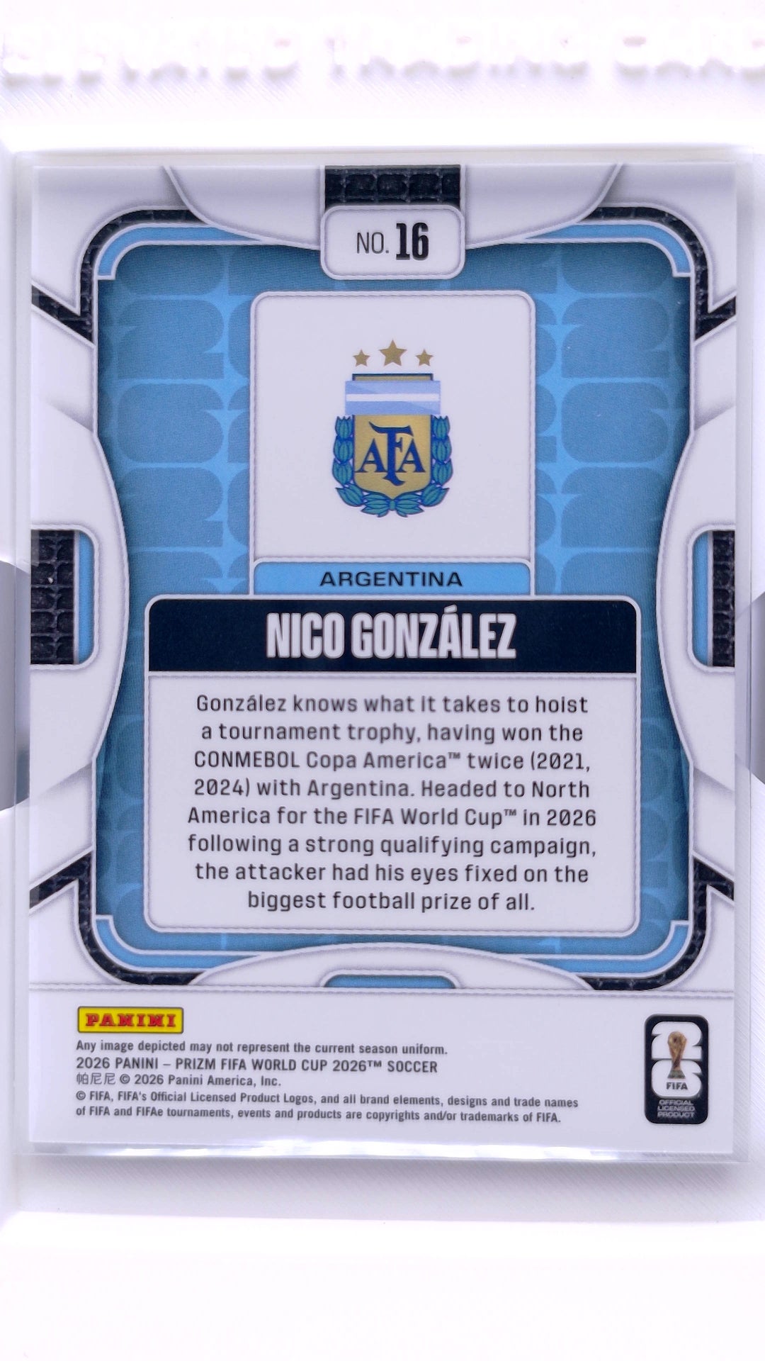 #16 Nico Gonzalez - back