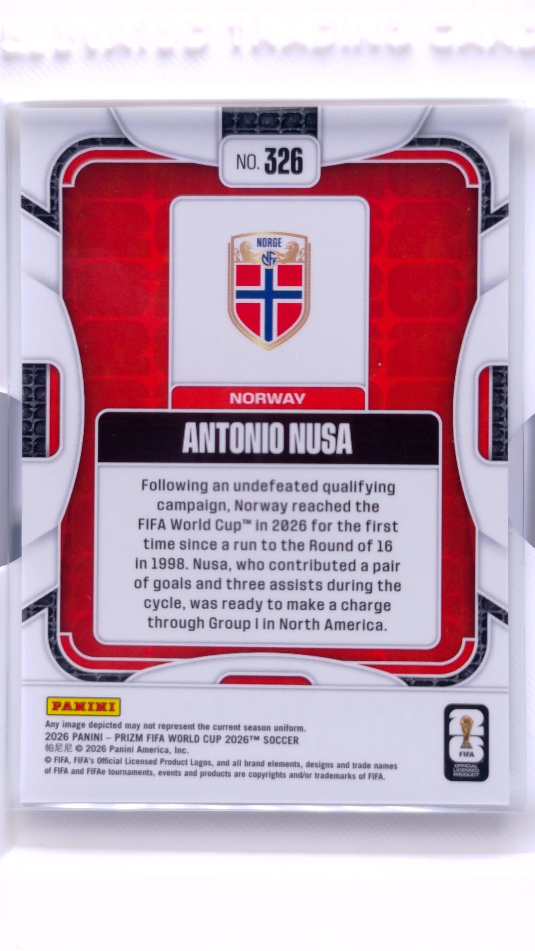 #326 Antonio Nusa - back