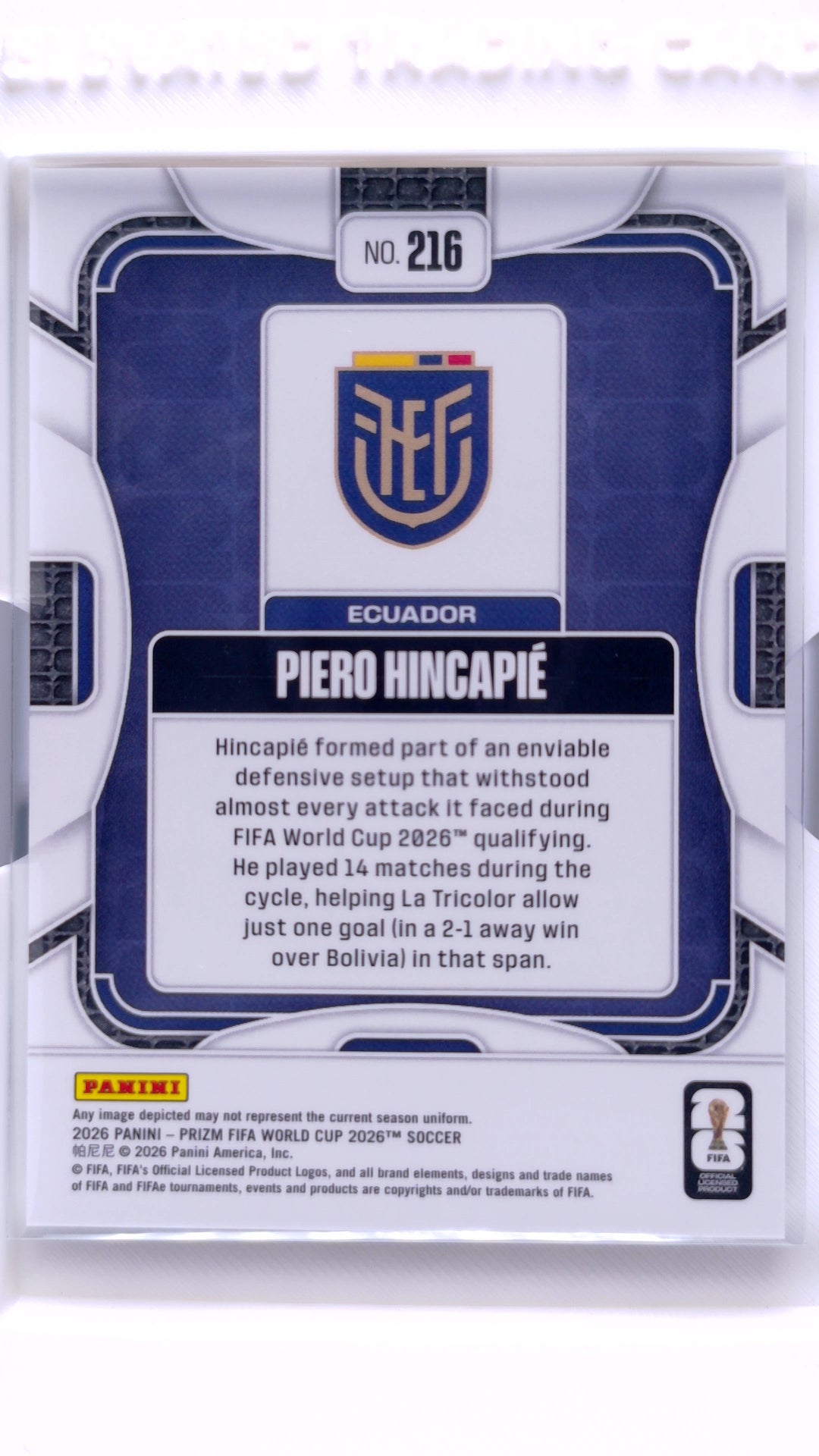#216 Piero Hincapie - back