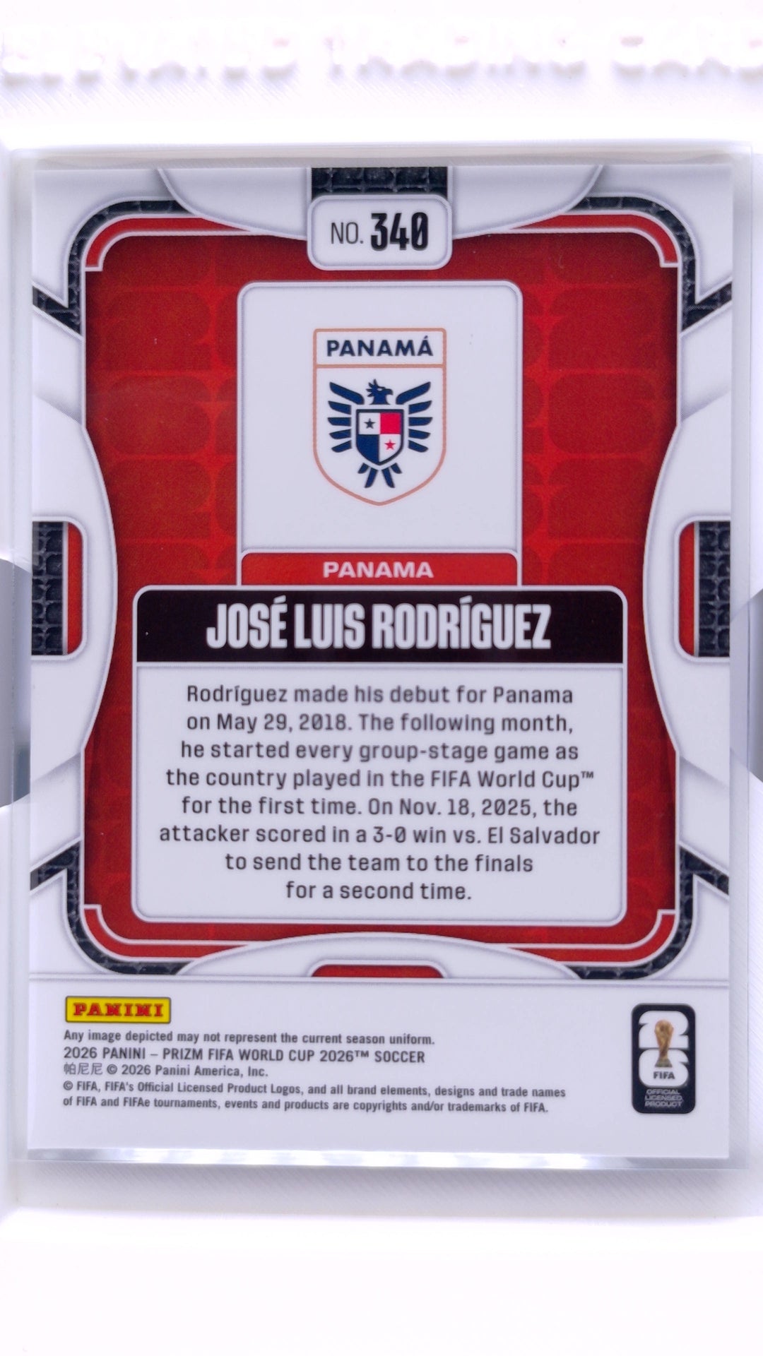 #340 Jose Luis Rodriguez - back