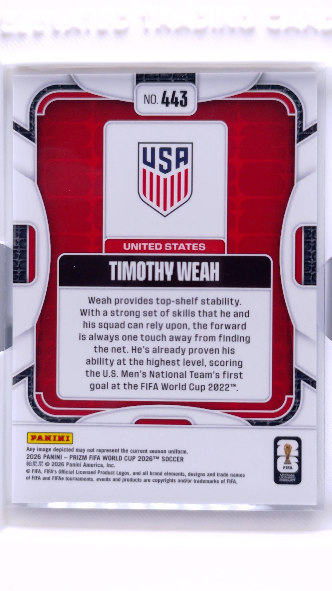 #443 Timothy Weah - back