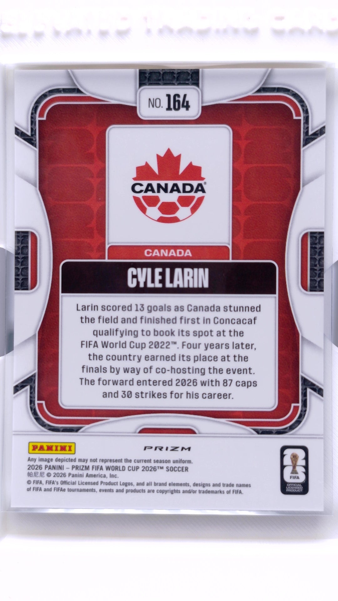 #164 Cyle Larin Silver - back