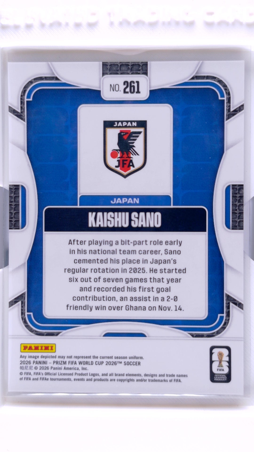 #261 Kaishu Sano - back