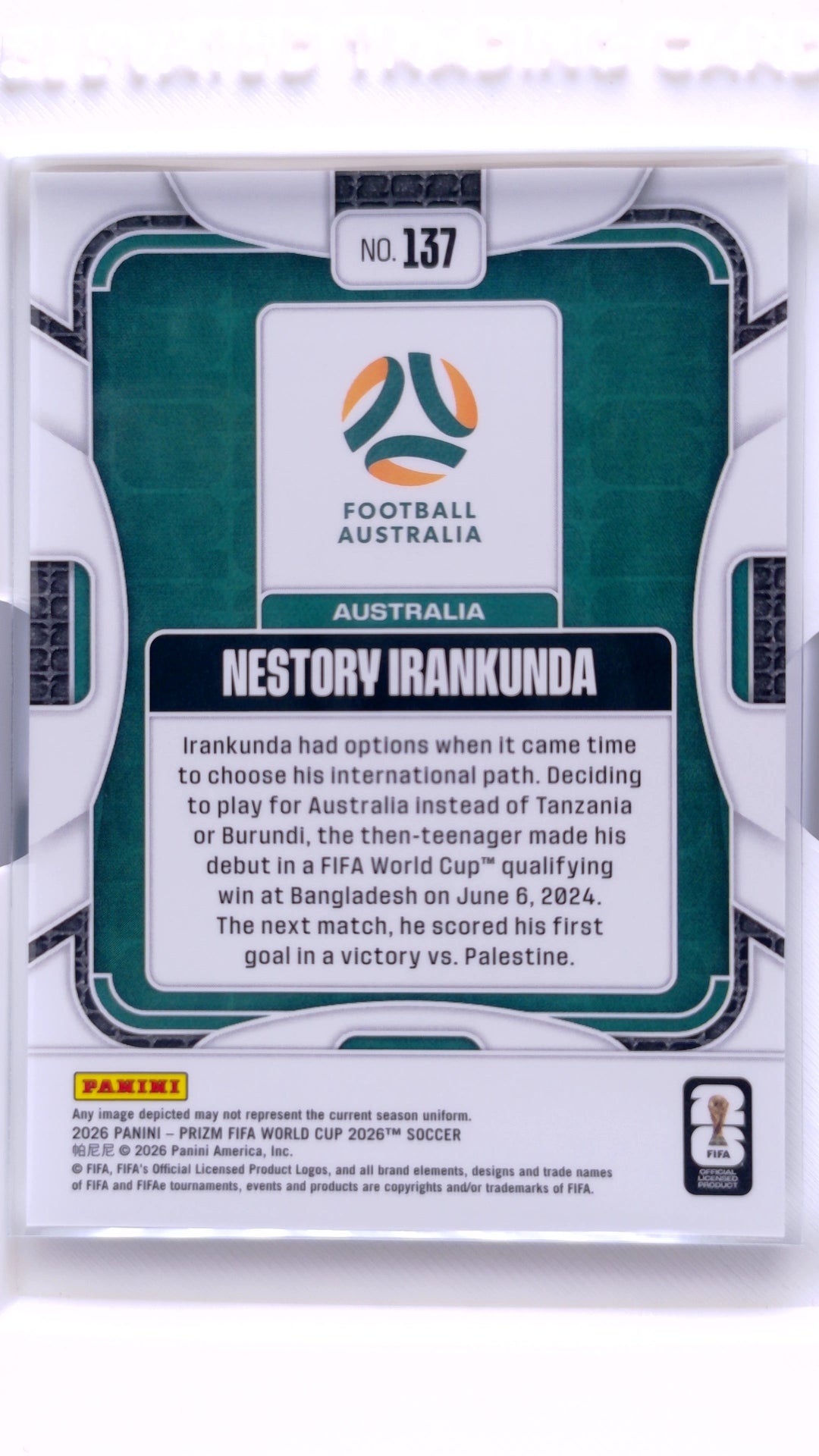 #137 Nestory Irankunda - back