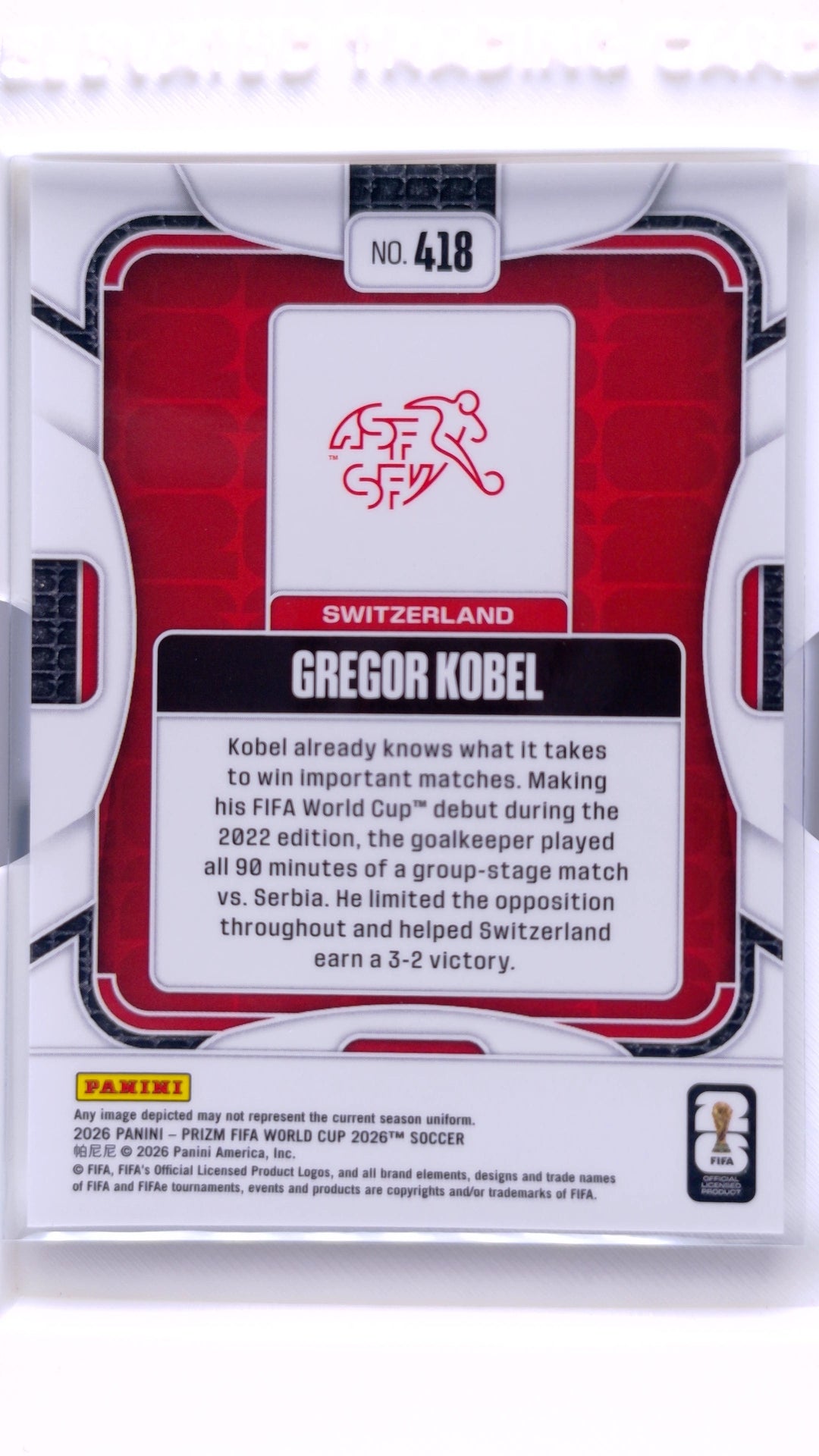 #418 Gregor Kobel - back