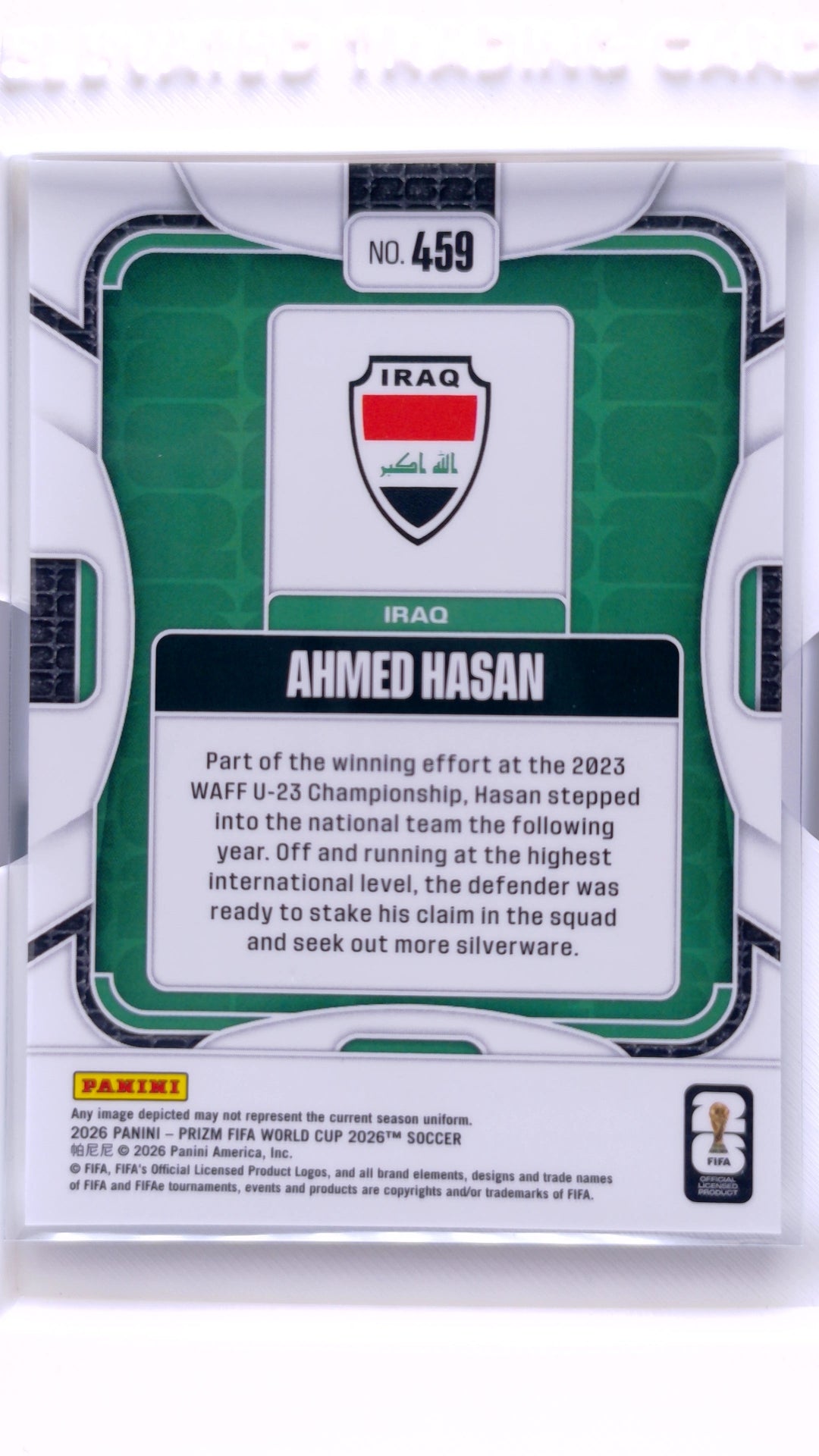 #459 Ahmed Hasan - back